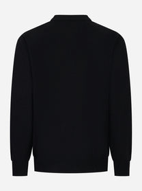 Maglia nera girocollo in lana cashmere