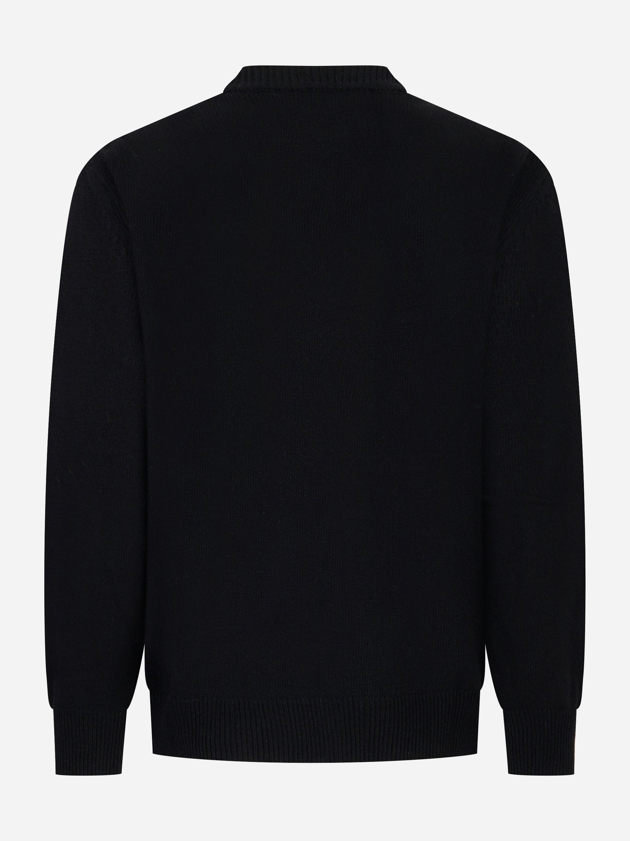 Maglia nera girocollo in lana cashmere