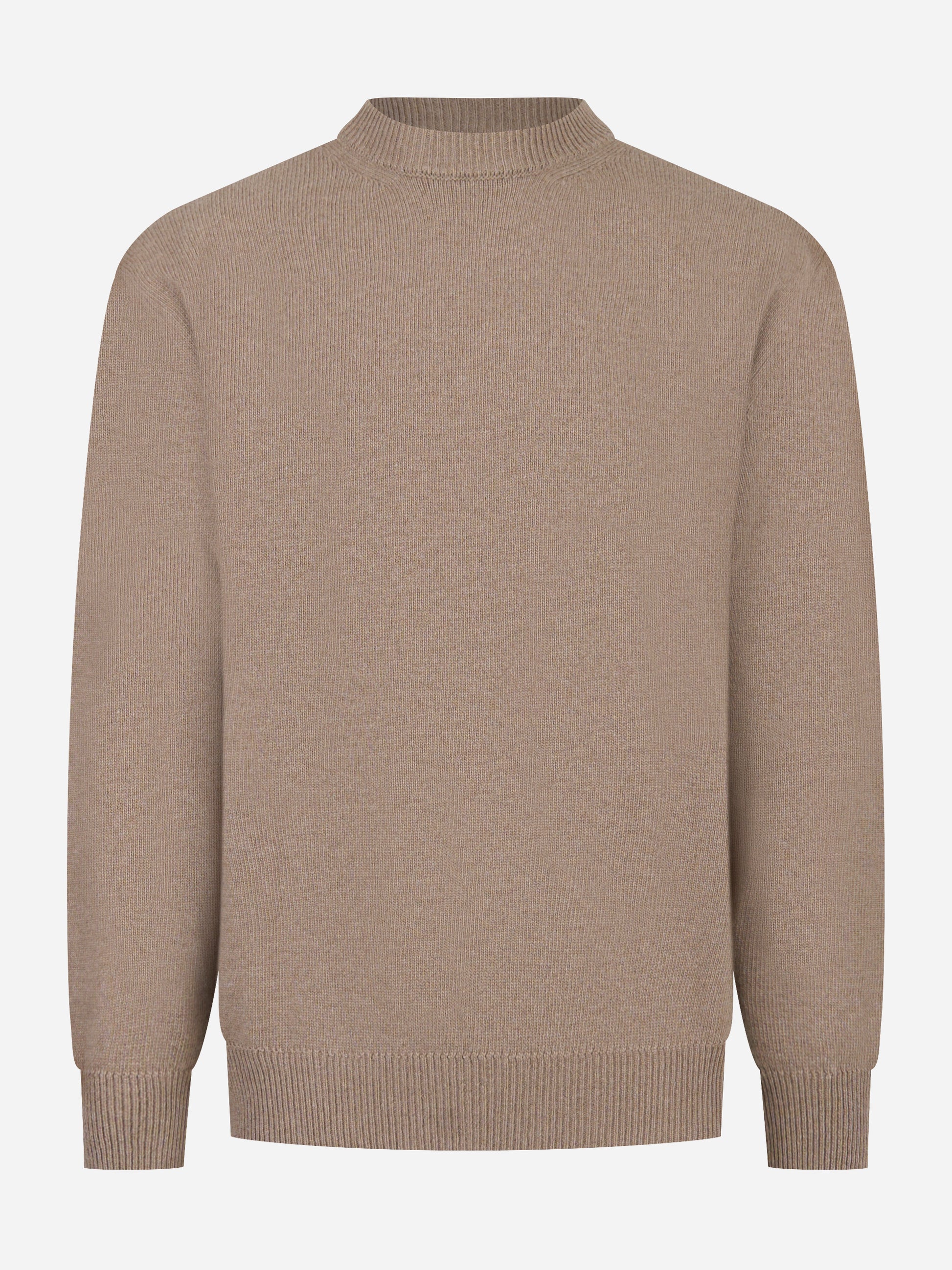 Maglia beige girocollo in lana cashmere