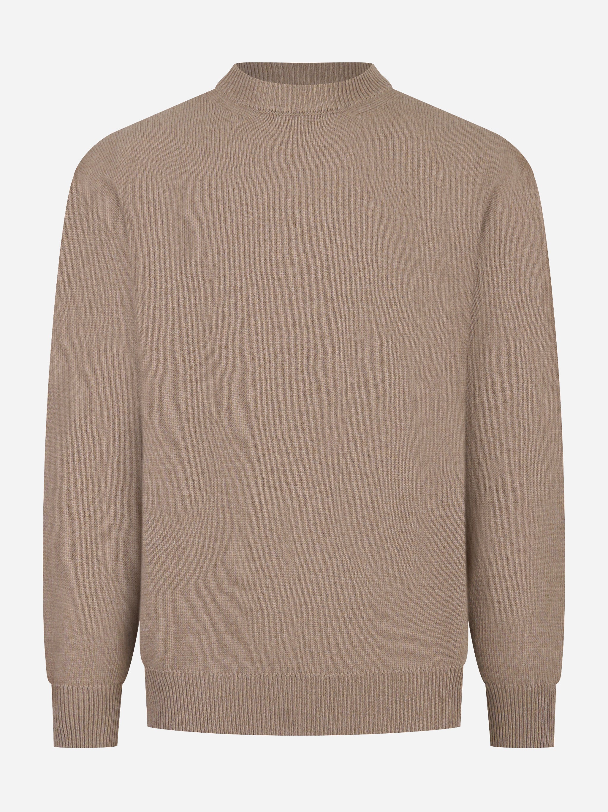 Maglia beige girocollo in lana cashmere