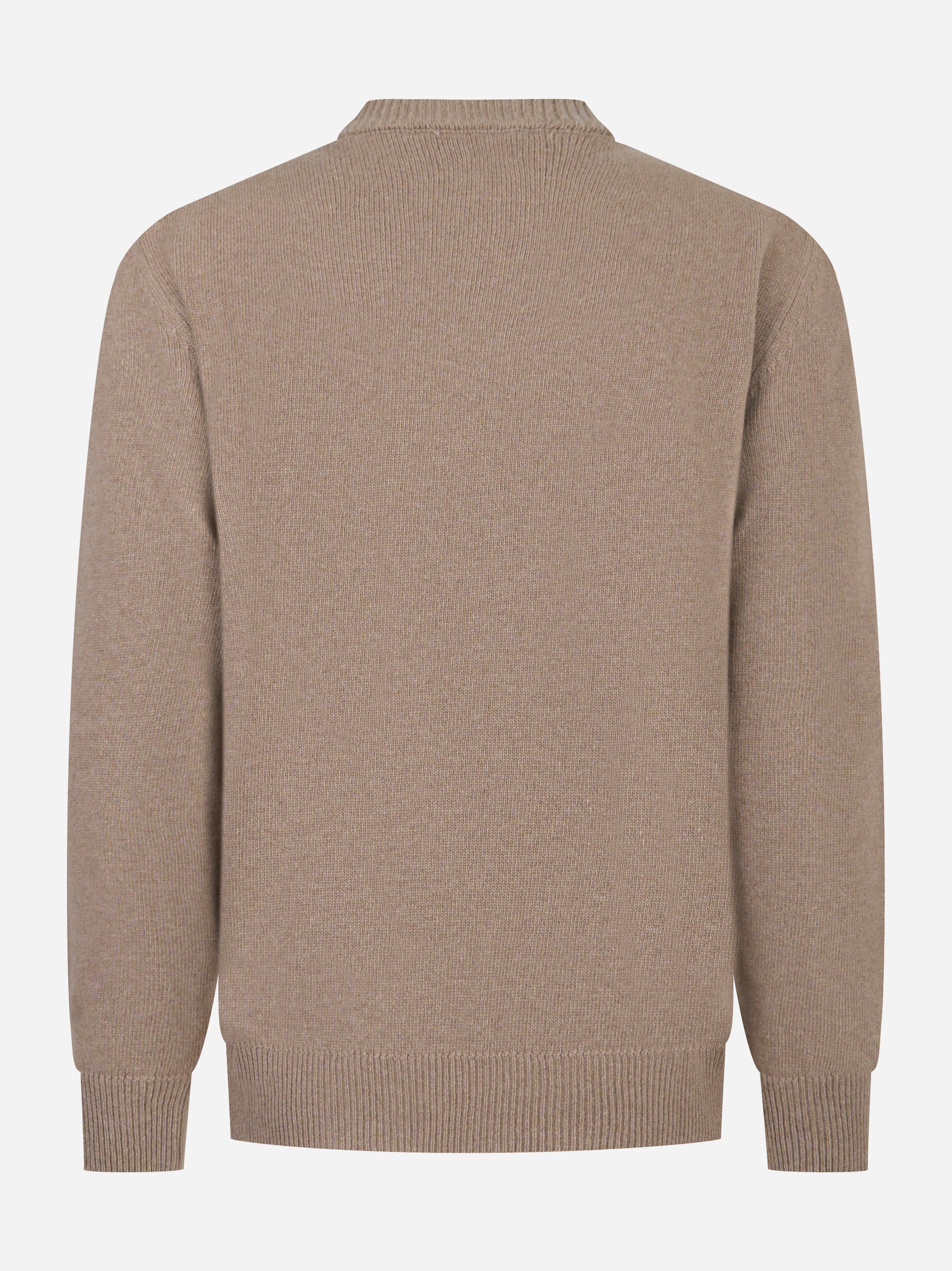 Maglia beige girocollo in lana cashmere