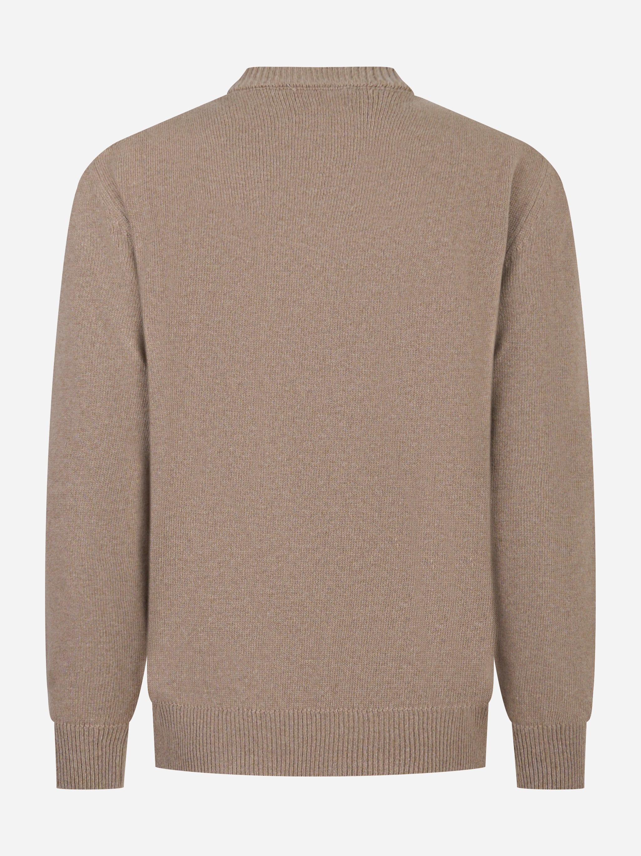 Maglia beige girocollo in lana cashmere