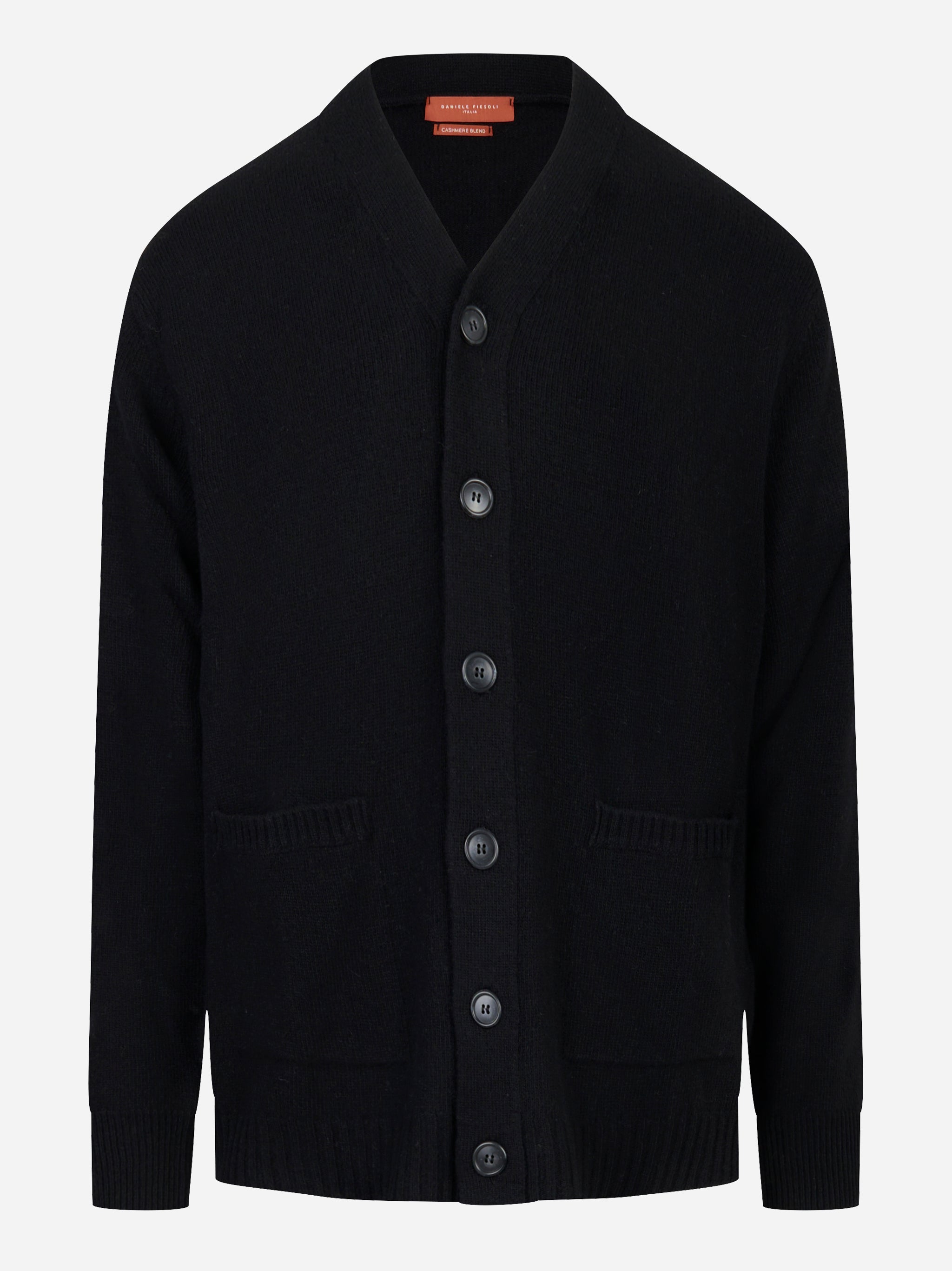 Cardigan nero in lana cashmere