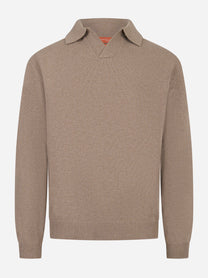Polo marrone in lana cashmere