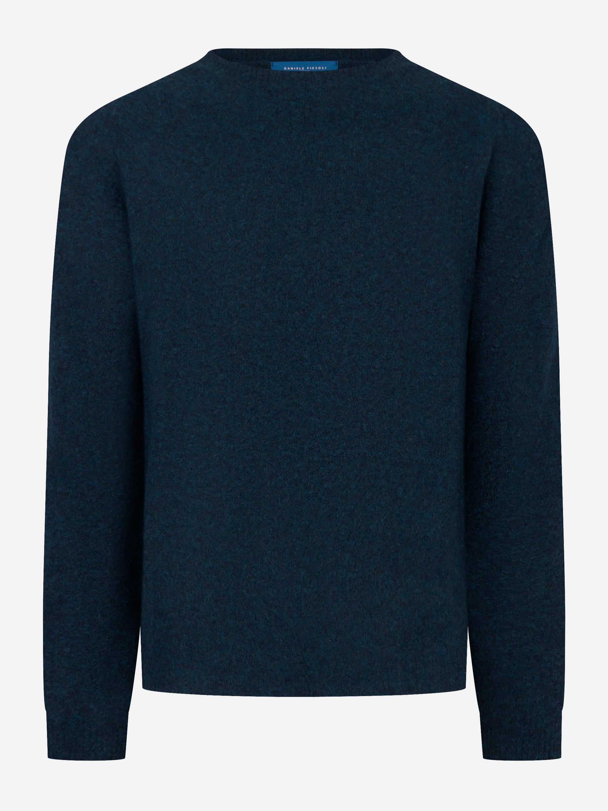Maglia blu girocollo in Lana Nylon e elastan