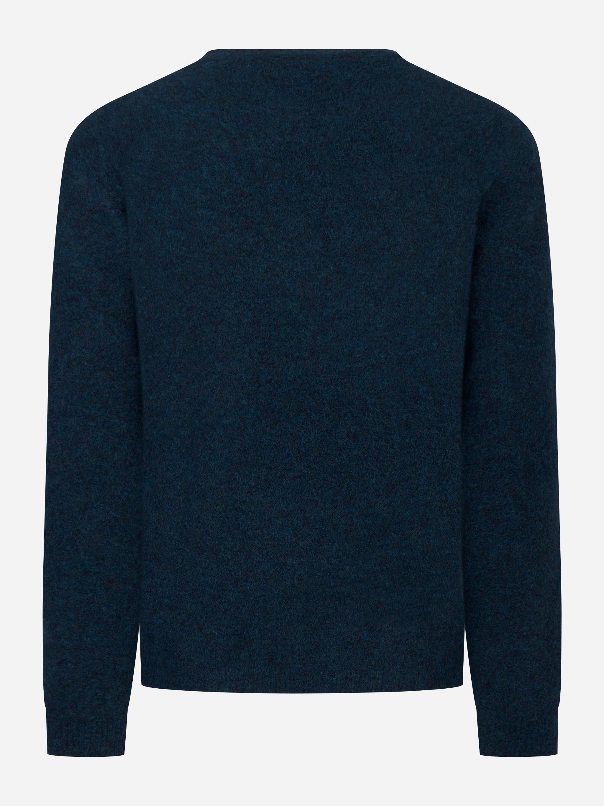 Maglia blu girocollo in Lana Nylon e elastan