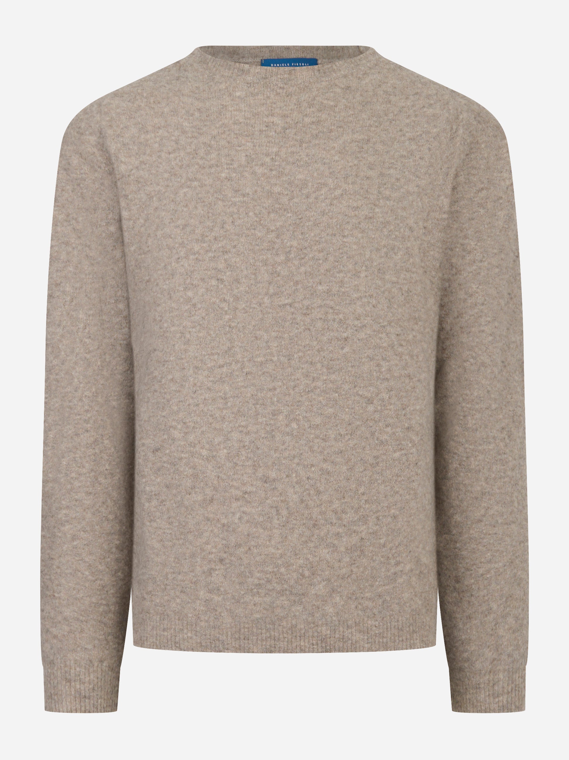Maglia beige girocollo in Lana Nylon e elastan