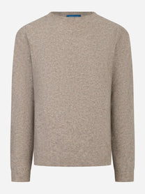 Maglia beige girocollo in Lana Nylon e elastan