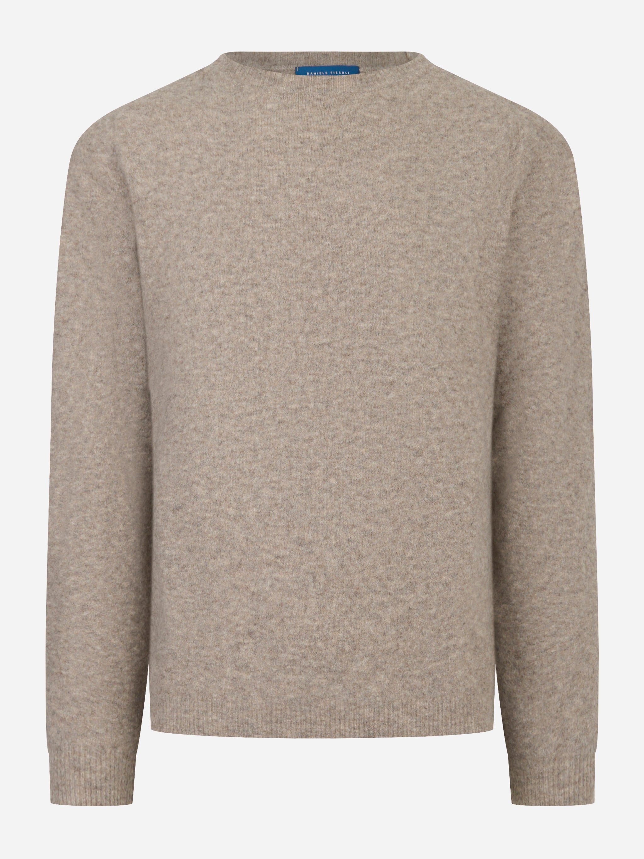 Maglia beige girocollo in Lana Nylon e elastan