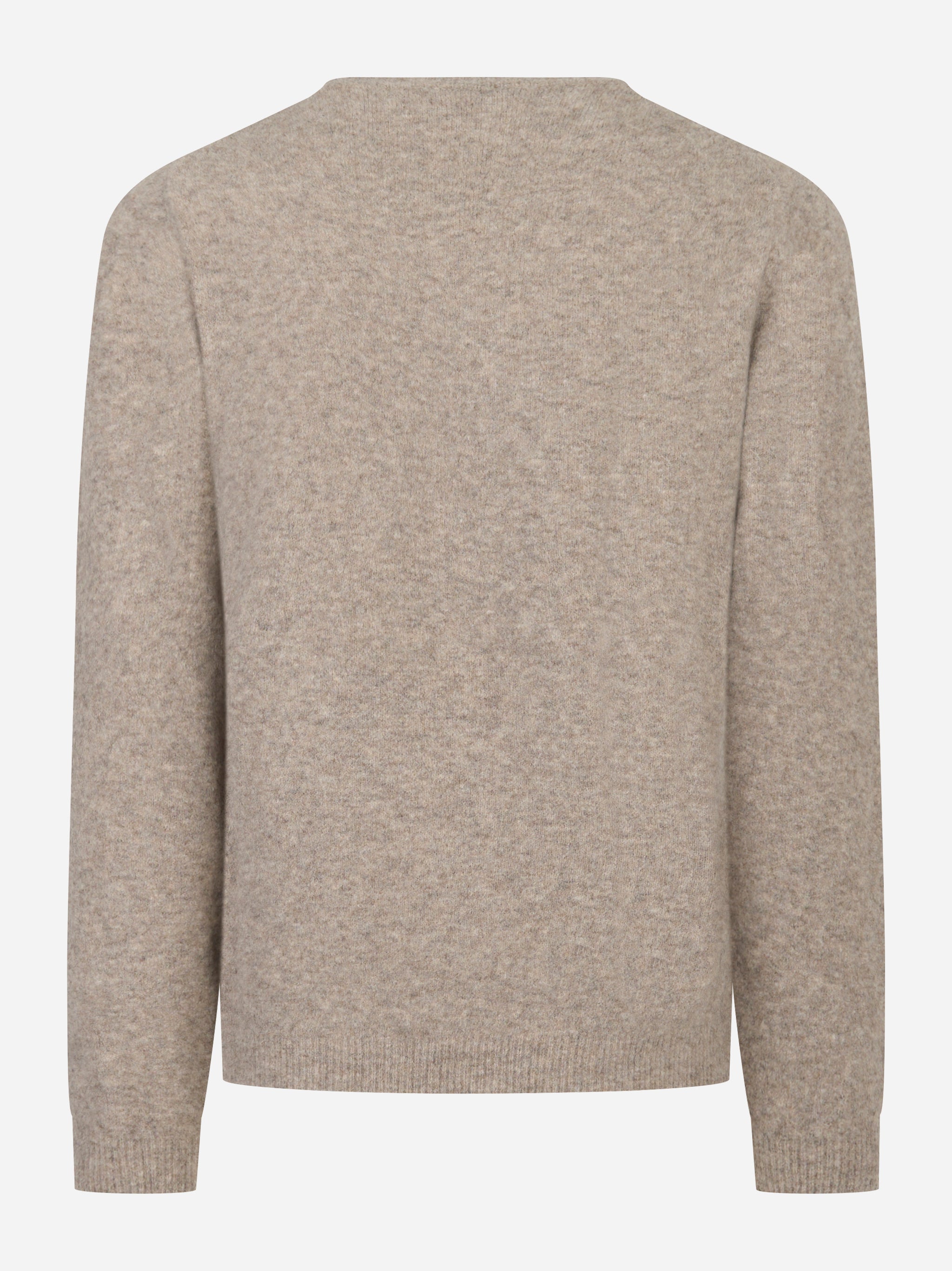 Maglia beige girocollo in Lana Nylon e elastan
