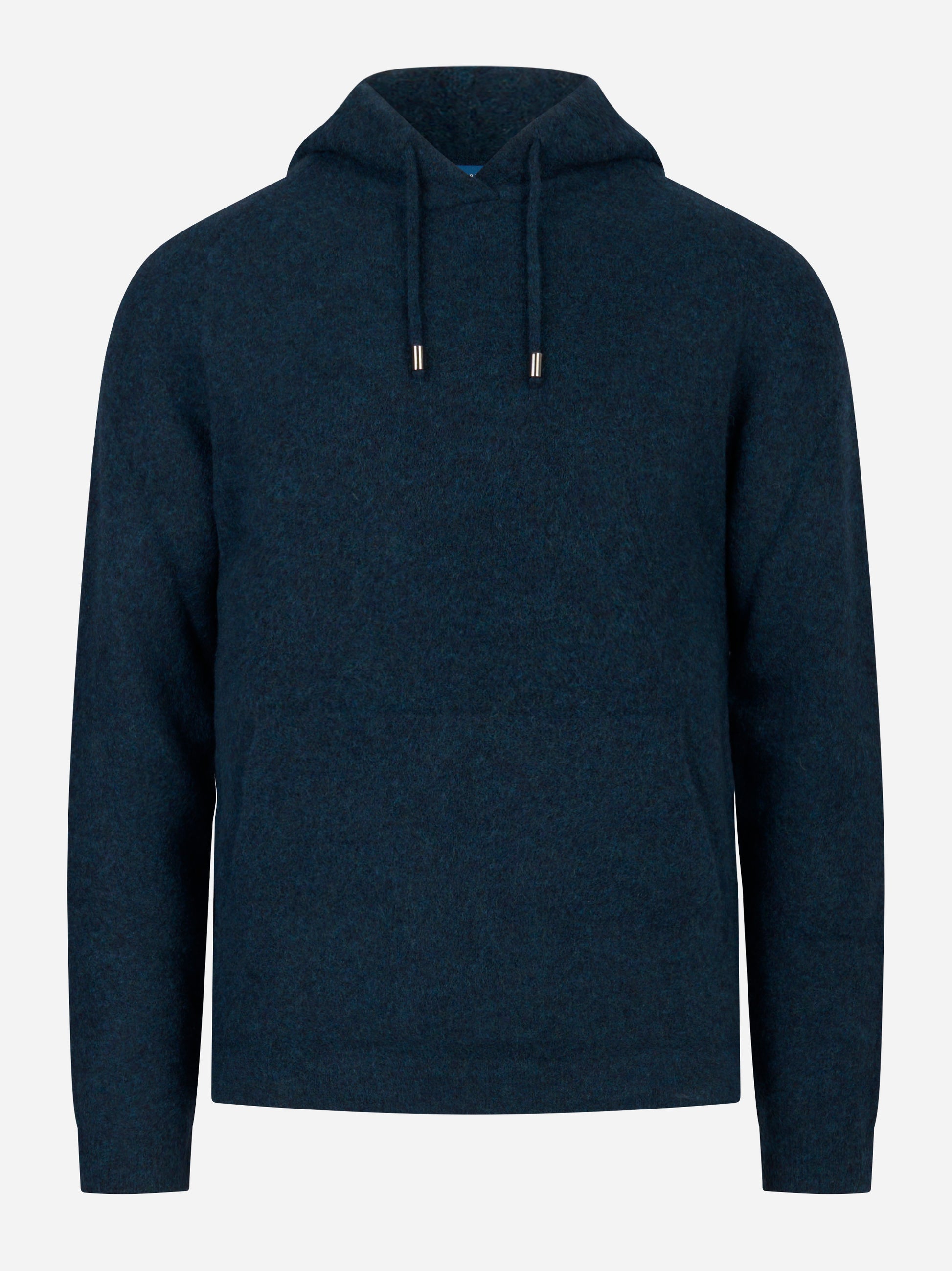 Maglia blu con cappuccio in Lana Nylon e elastan