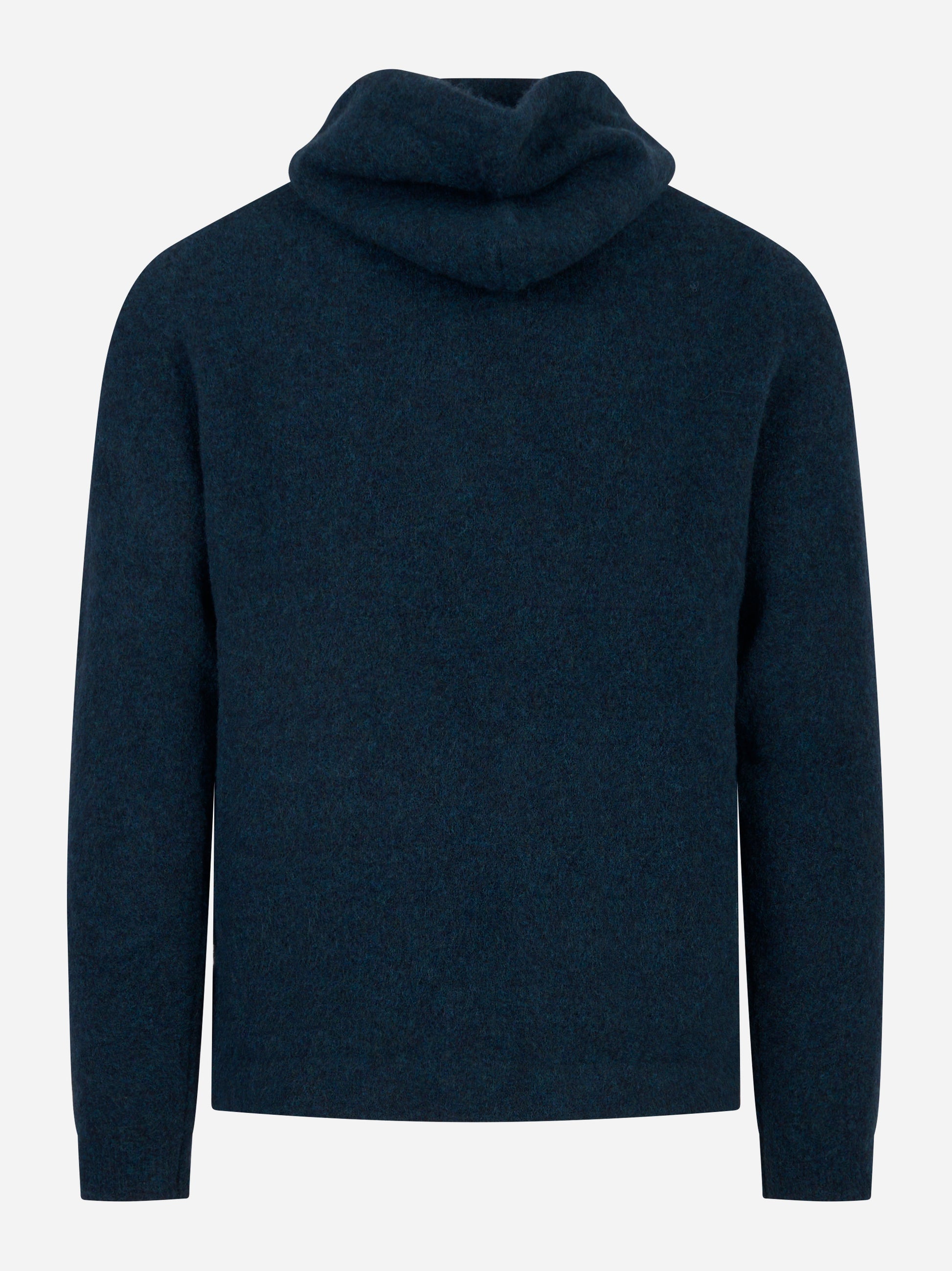 Maglia blu con cappuccio in Lana Nylon e elastan
