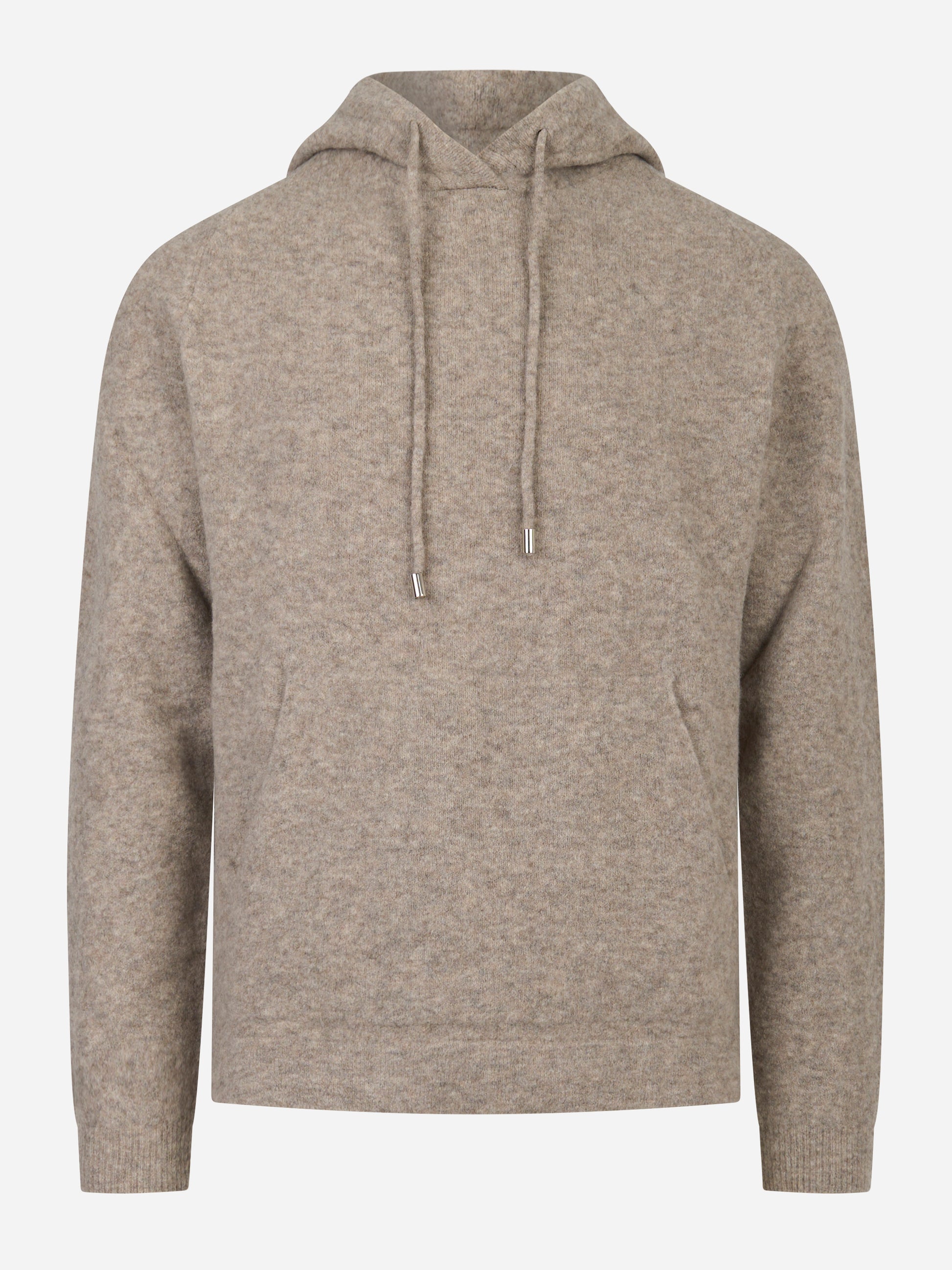 Maglia beige con cappuccio in Lana Nylon e elastan