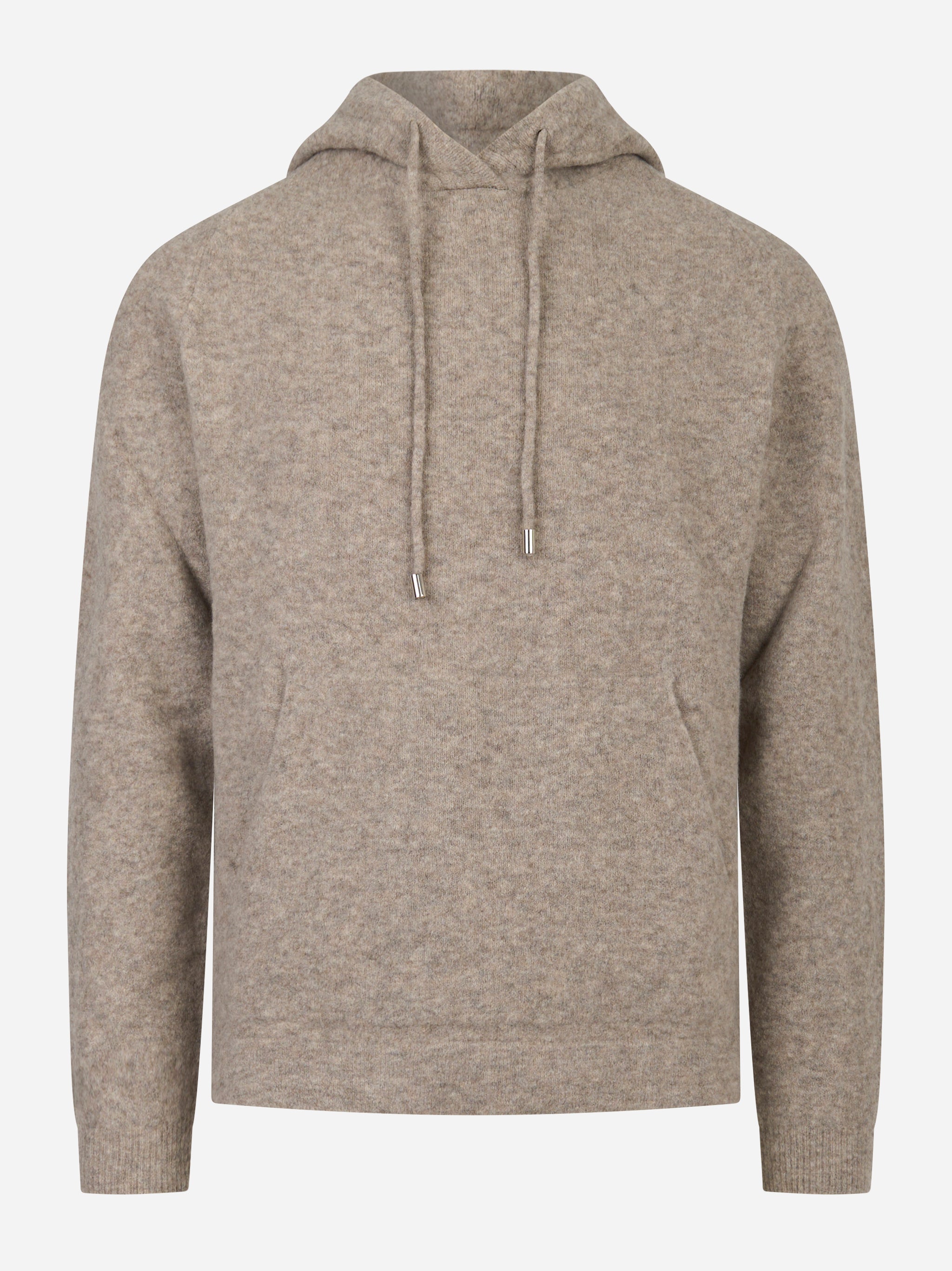 Maglia beige con cappuccio in Lana Nylon e elastan