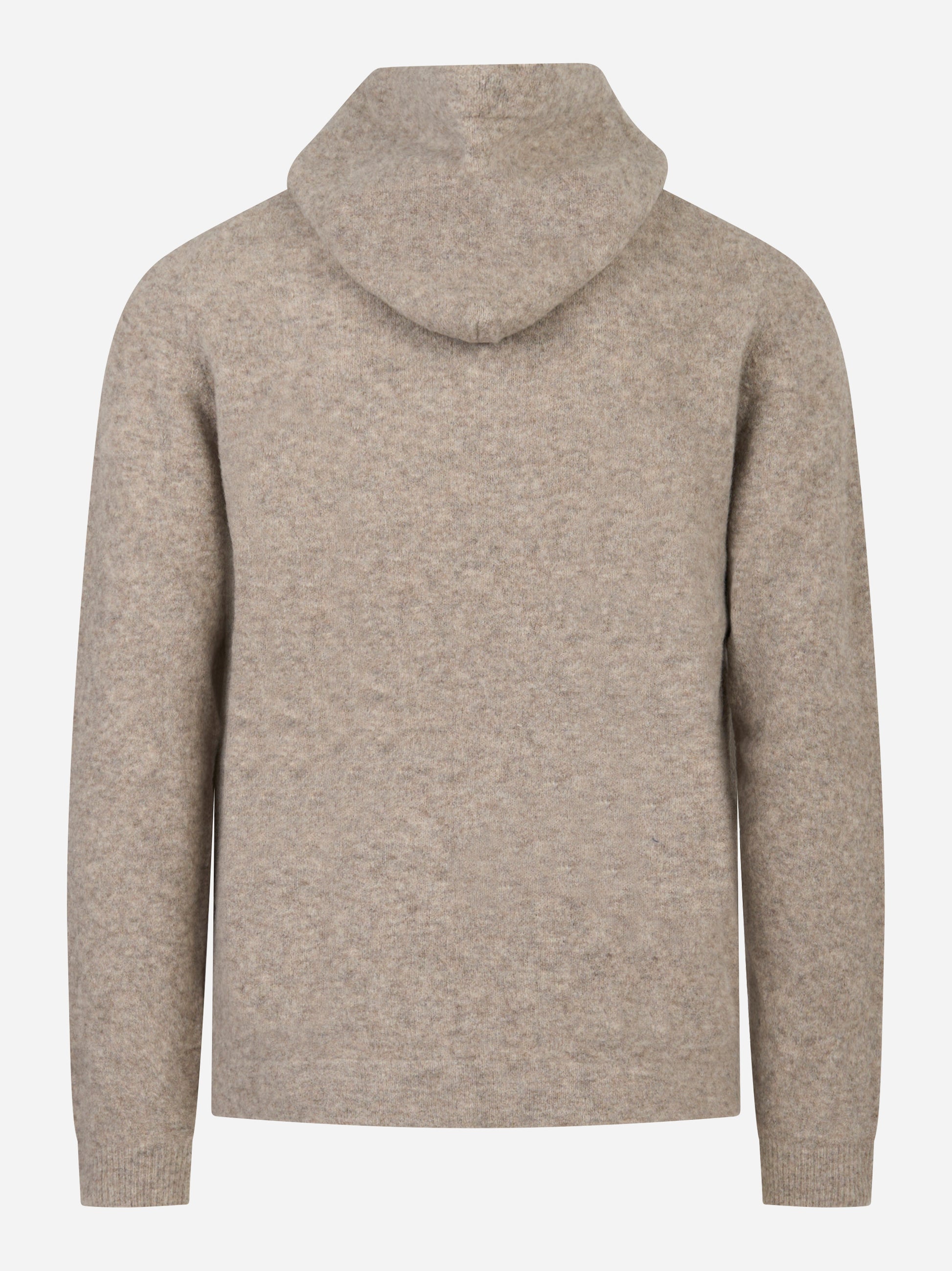 Maglia beige con cappuccio in Lana Nylon e elastan