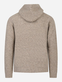 Maglia beige con cappuccio in Lana Nylon e elastan