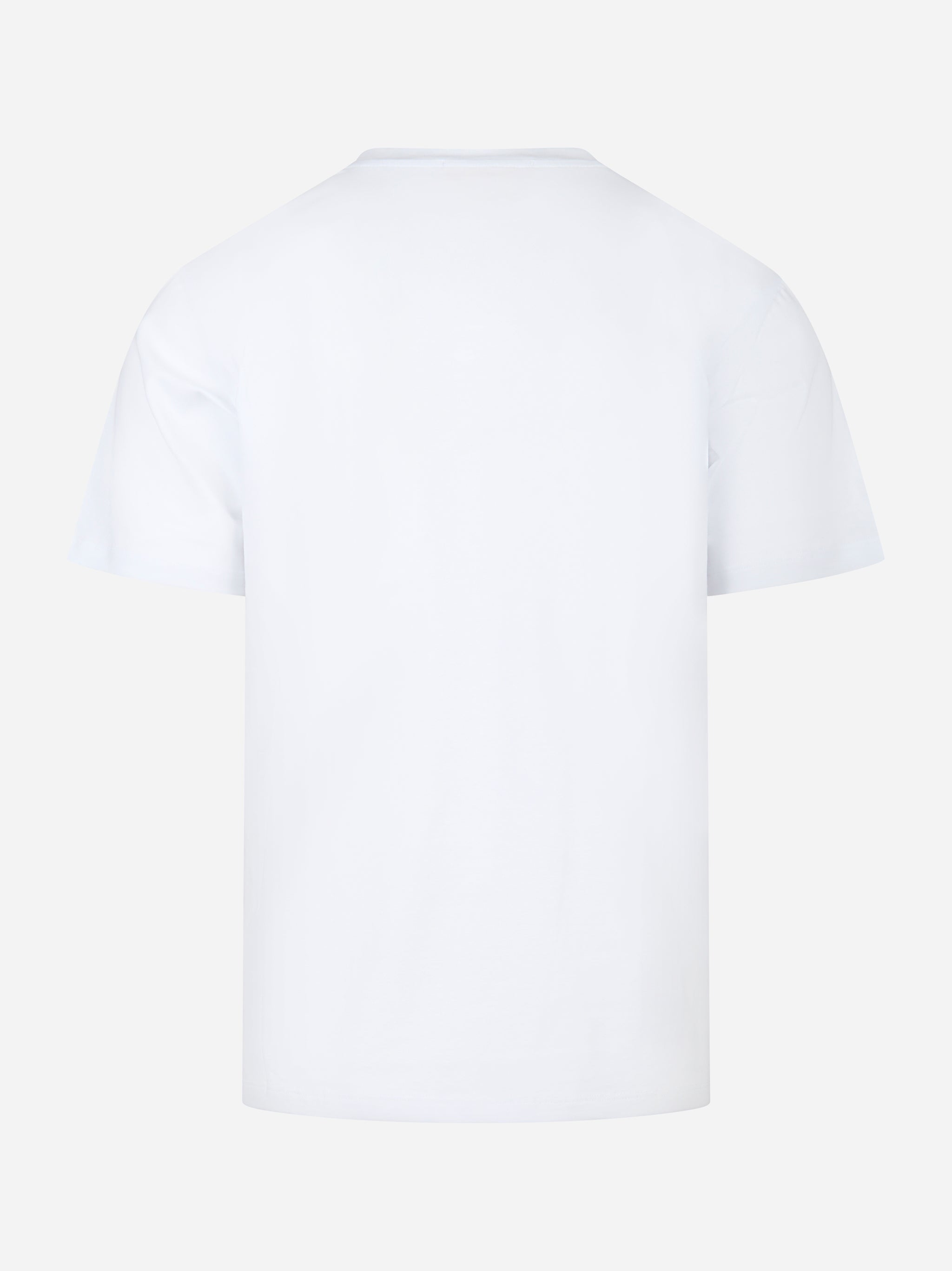 T-shirt bianca manica corta in cotone stretch