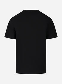 T-shirt nera manica corta in cotone stretch