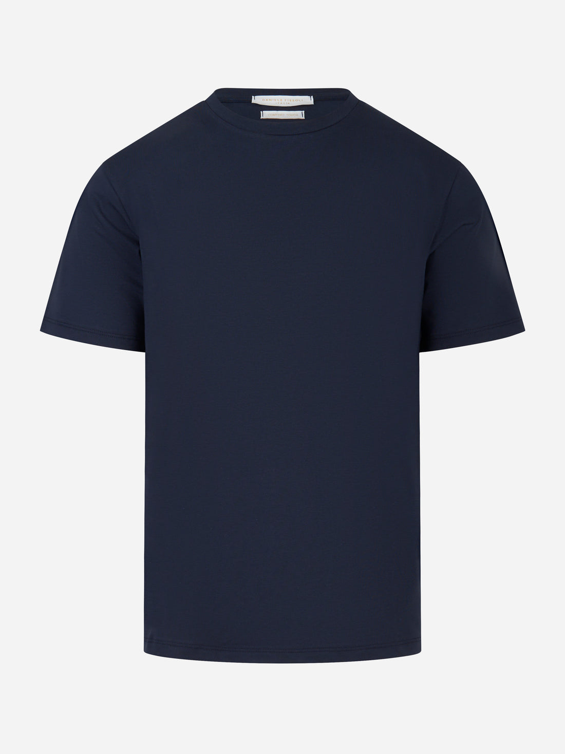 T-shirt blu manica corta in cotone stretch