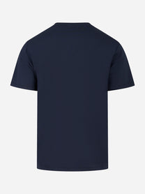 T-shirt blu manica corta in cotone stretch