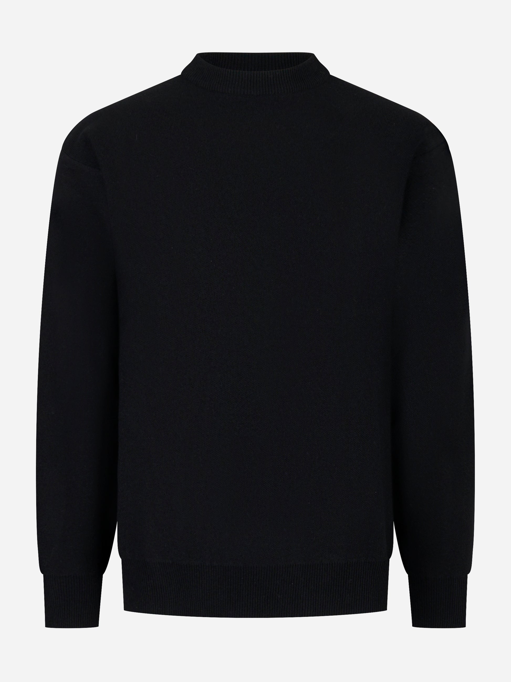 Maglia nera girocollo in lana Cashmere