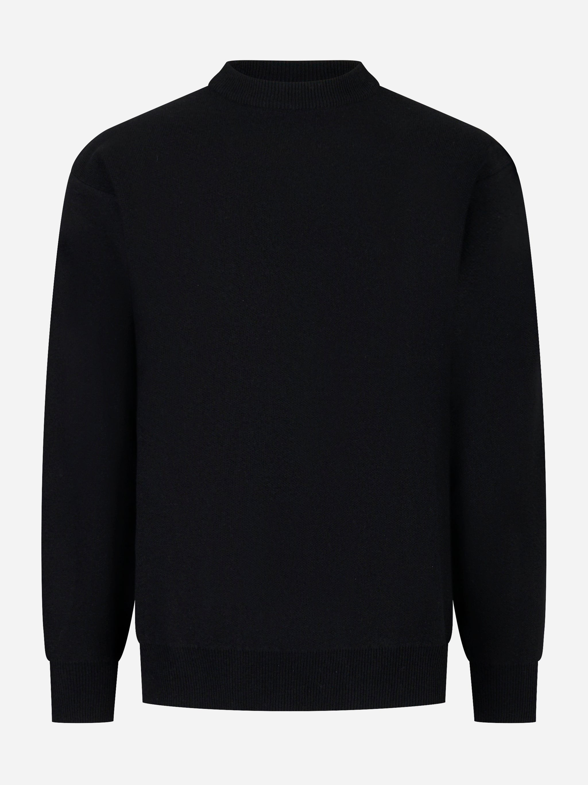 Maglia nera girocollo in lana Cashmere