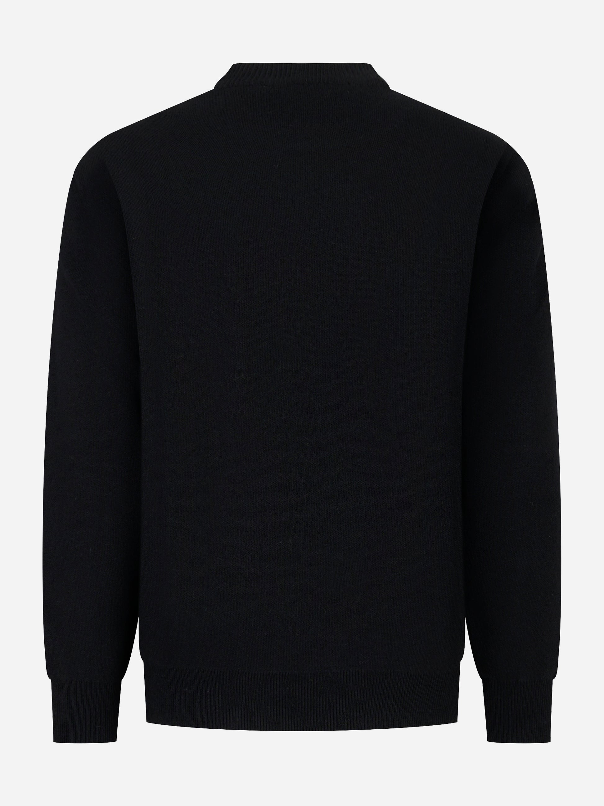 Maglia nera girocollo in lana Cashmere