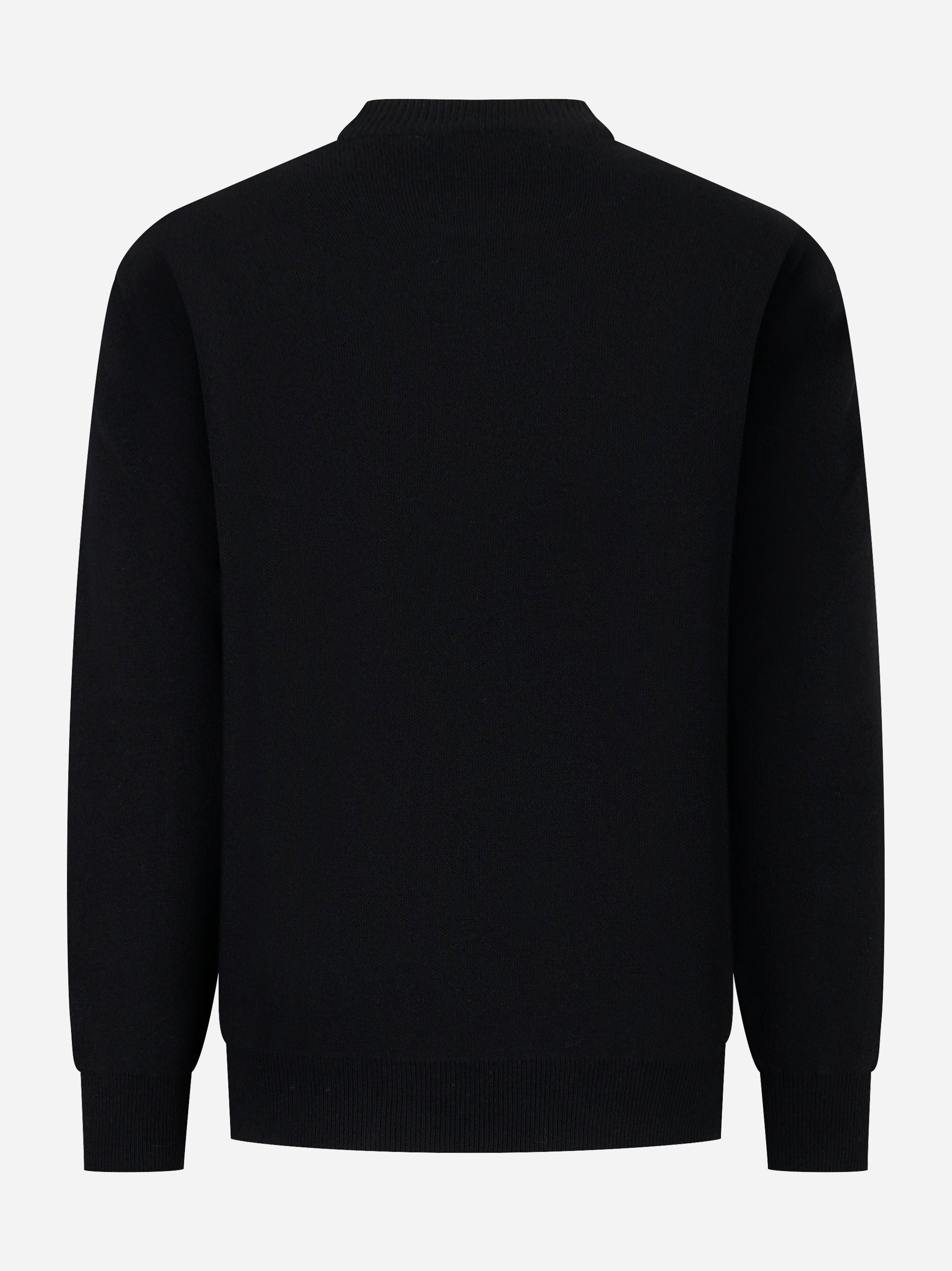 Maglia nera girocollo in lana Cashmere