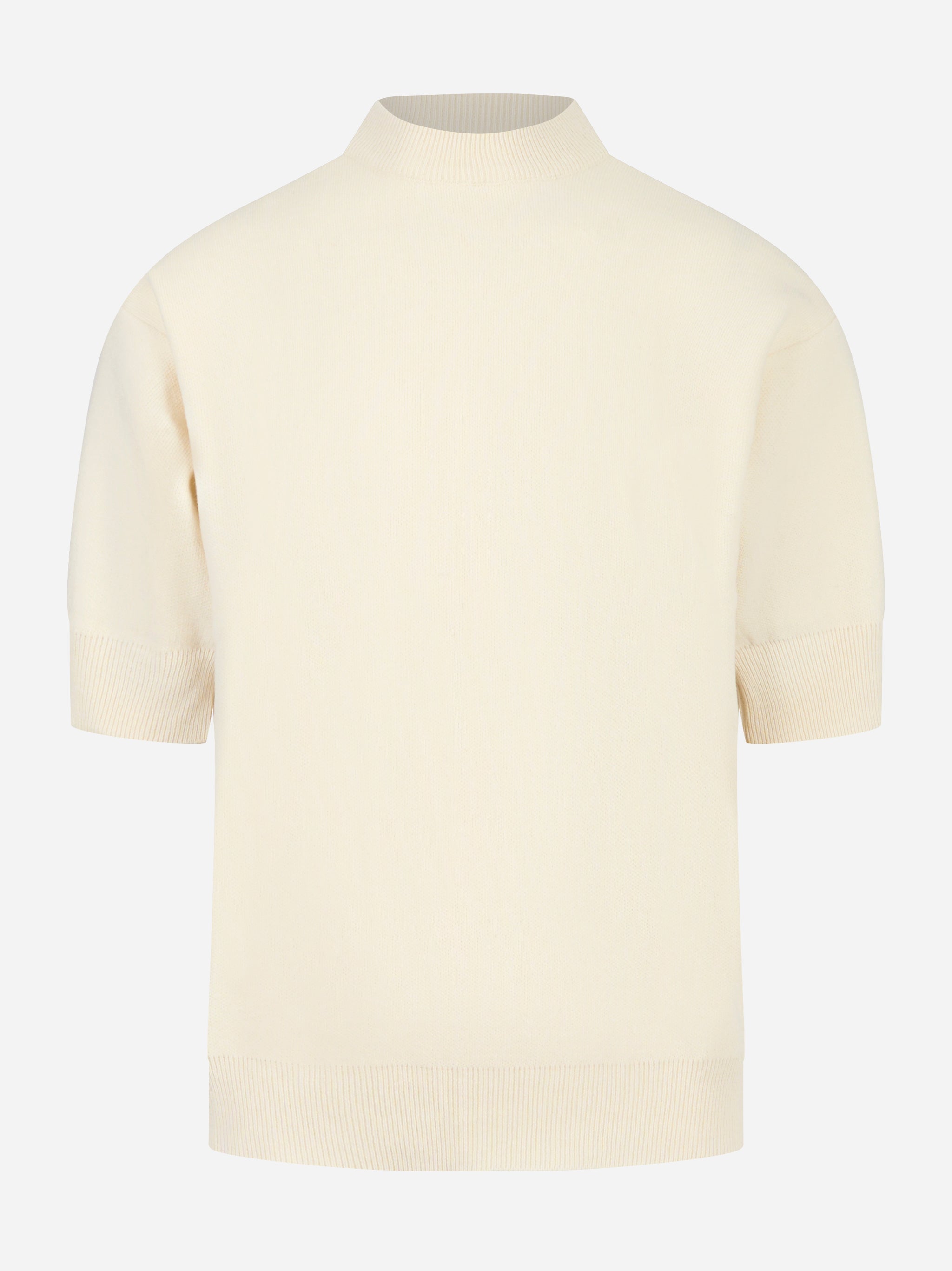 Maglia bianca manica corta in lana Cashmere