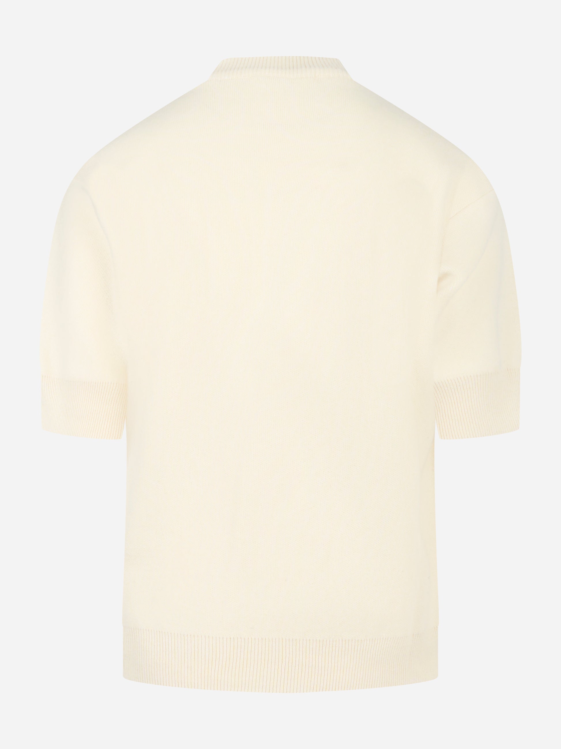 Maglia bianca manica corta in lana Cashmere