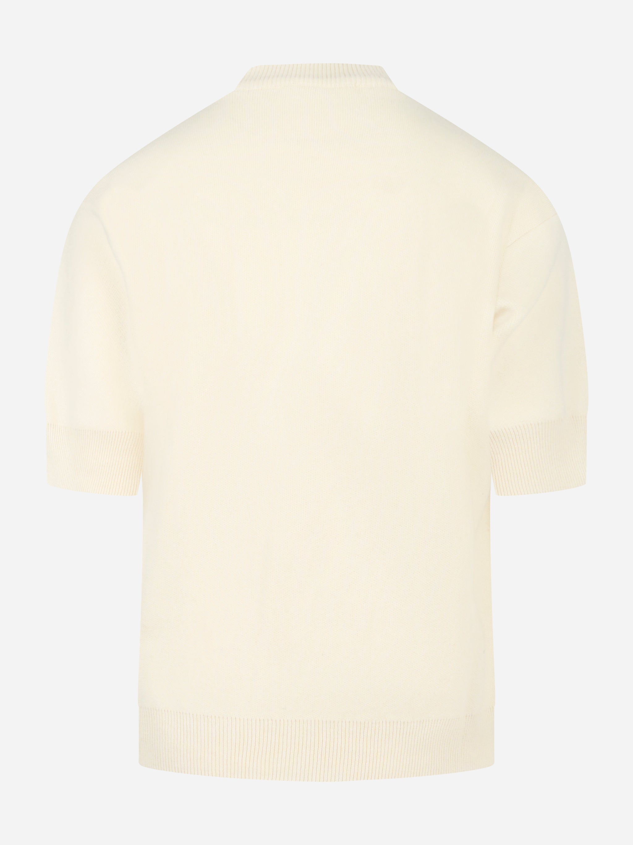 Maglia bianca manica corta in lana Cashmere