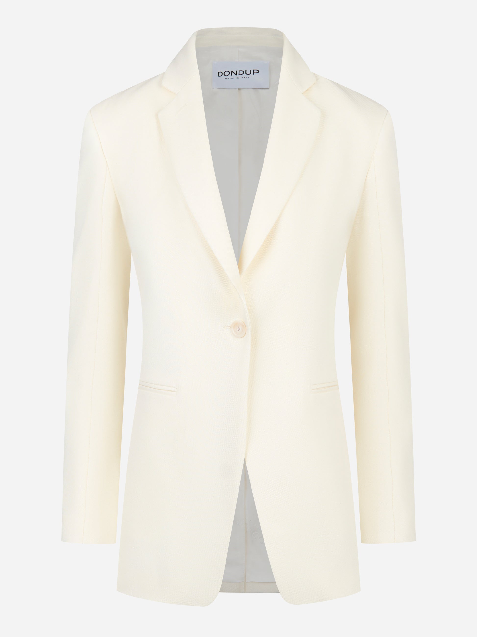 Blazer monopetto bianco in tela di lana
