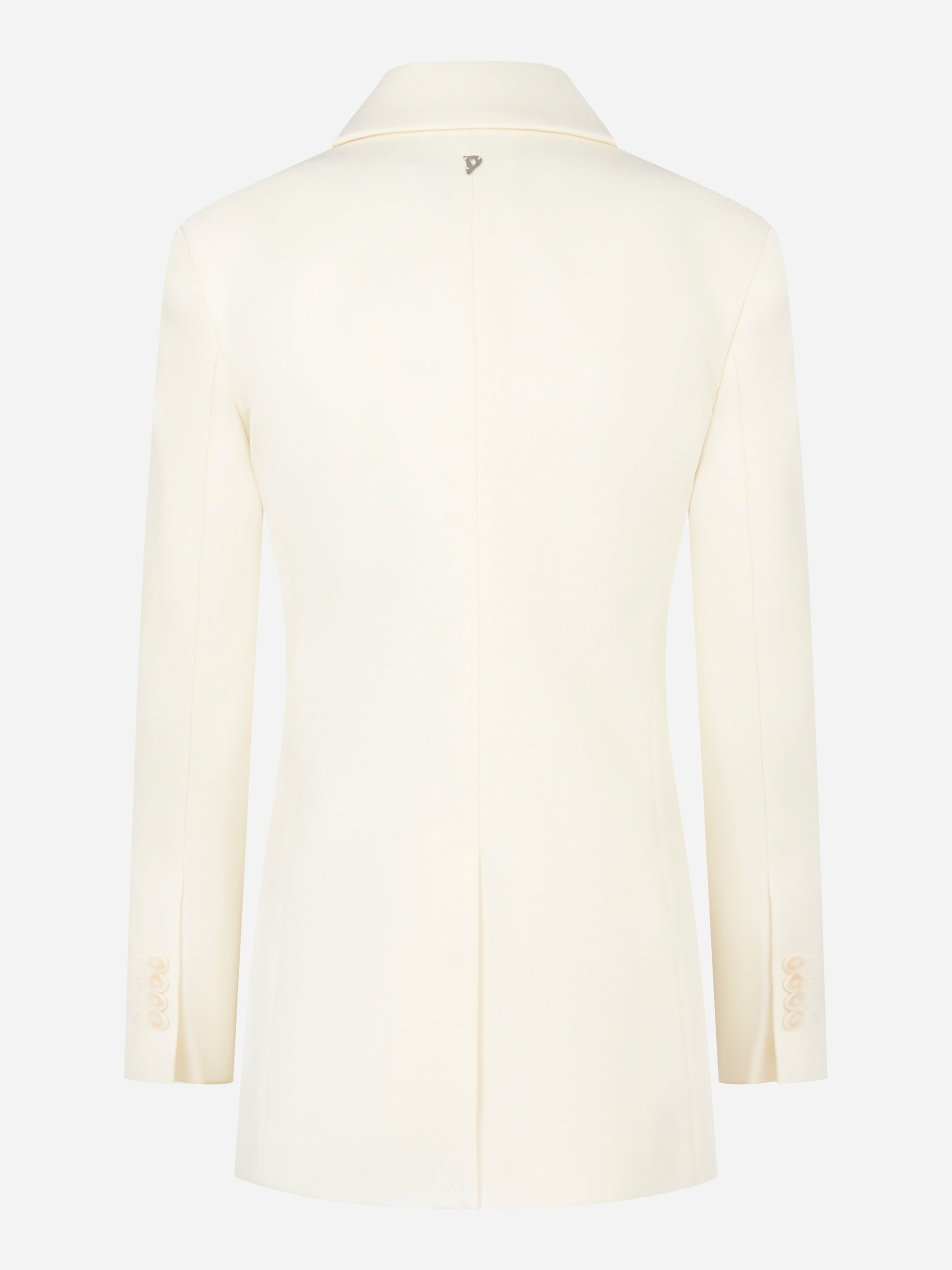 Blazer monopetto bianco in tela di lana