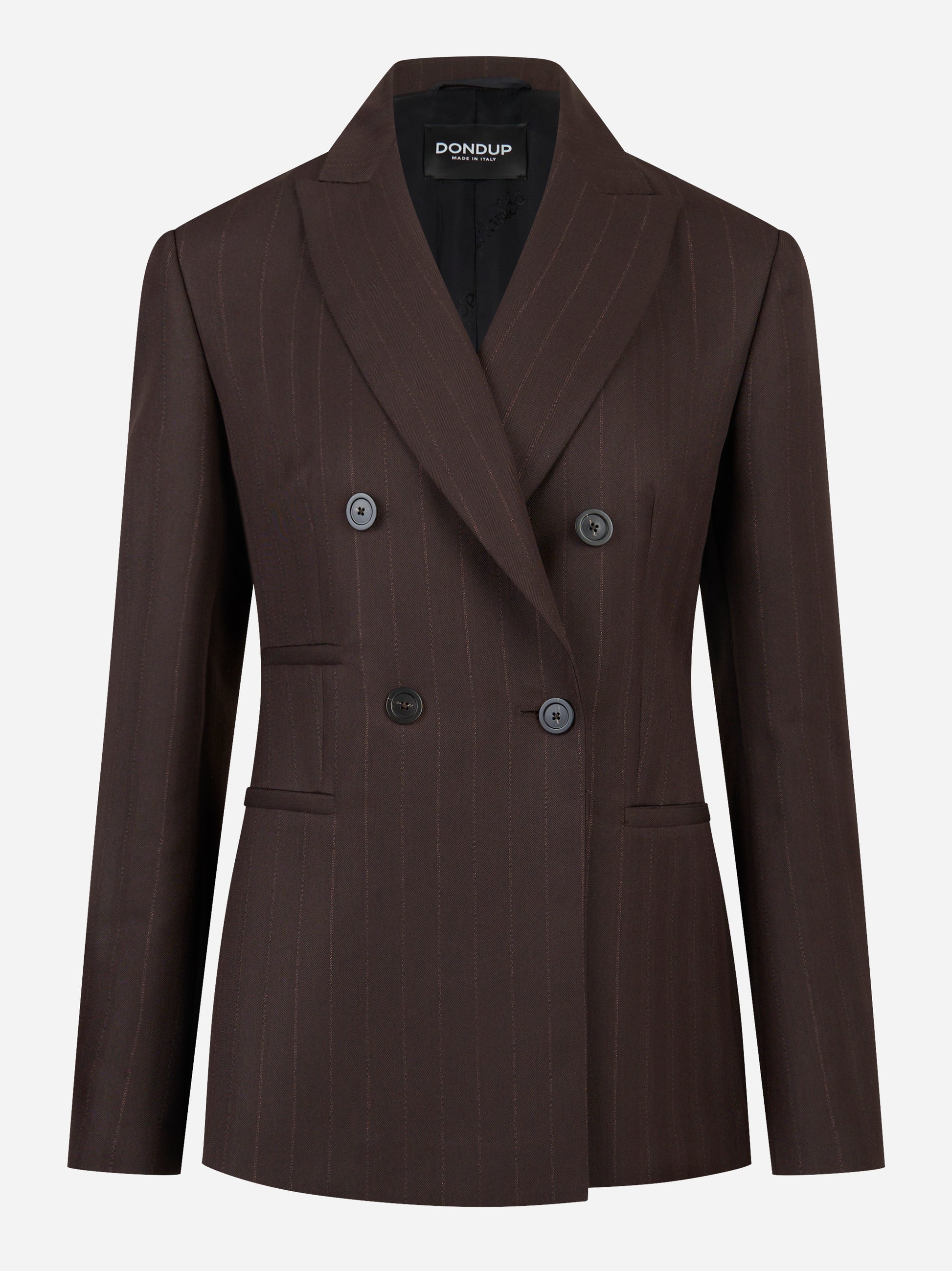 Blazer doppiopetto marrone gessato