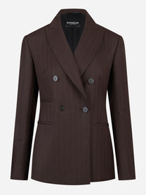 Blazer doppiopetto marrone gessato