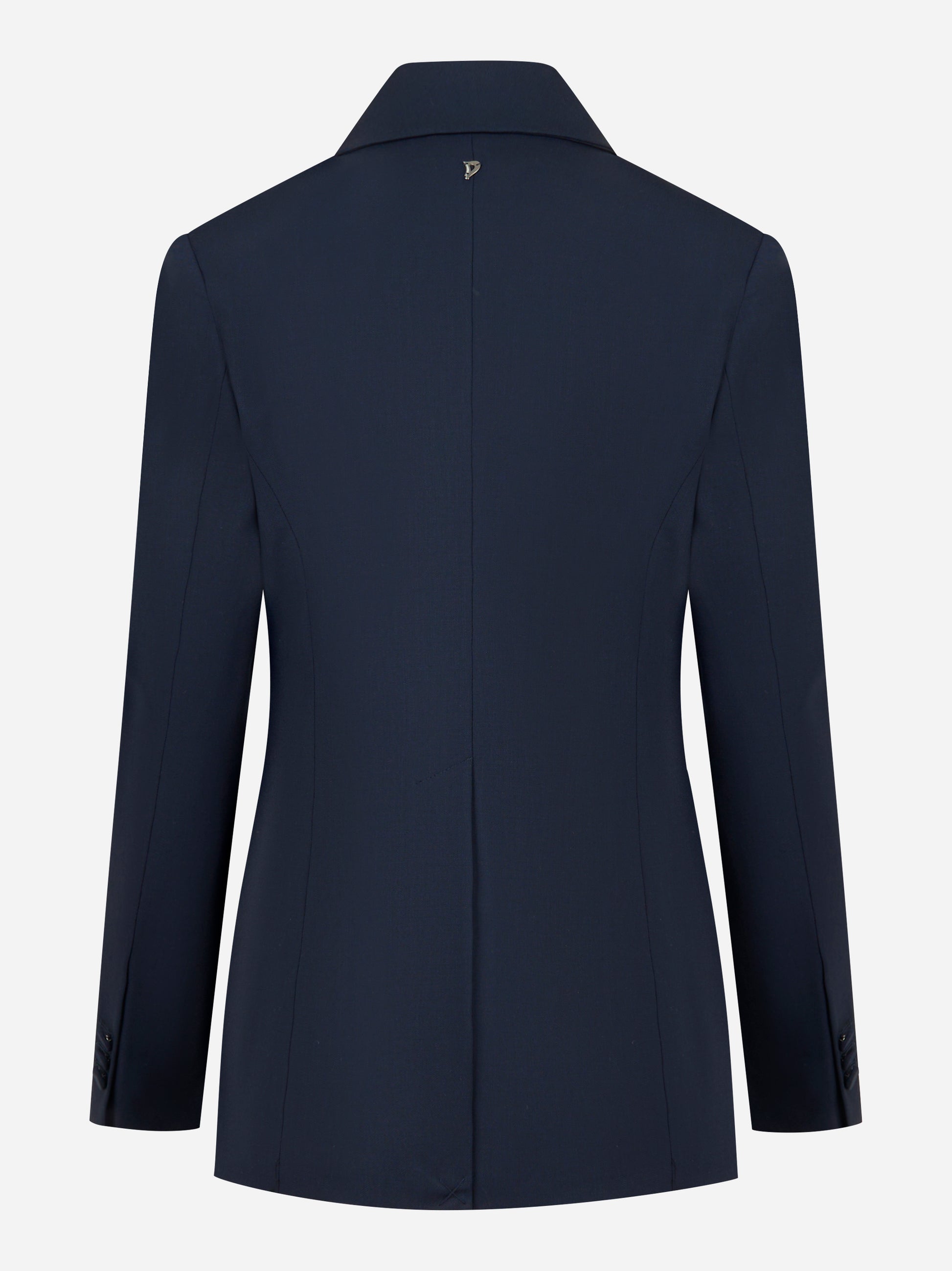 Blazer monopetto blu regular in gabardina di lana