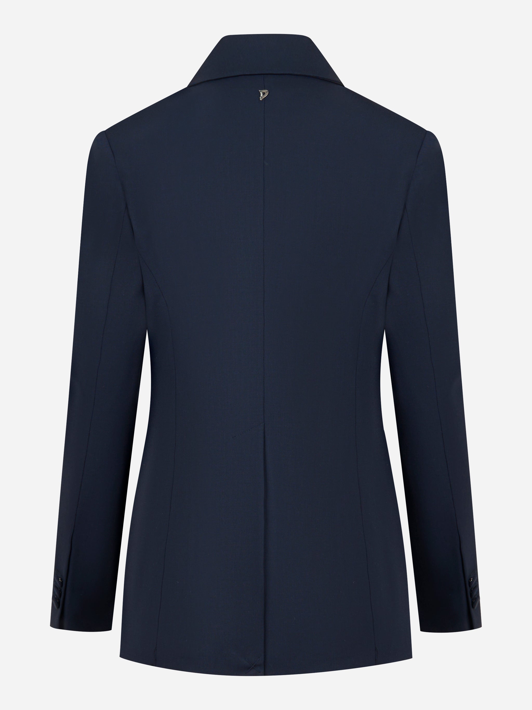 Blazer monopetto blu regular in gabardina di lana