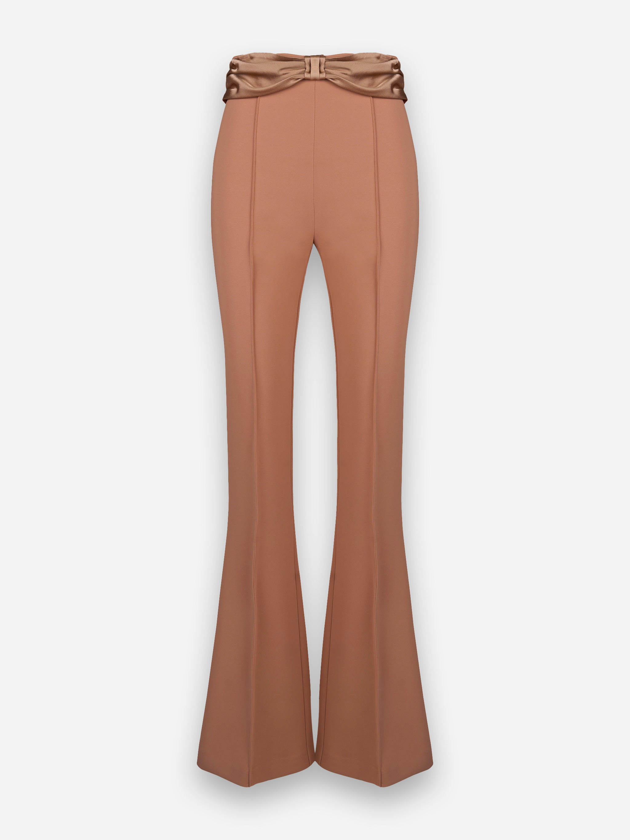 Pantaloni in crêpe con fiocco in raso Rosa