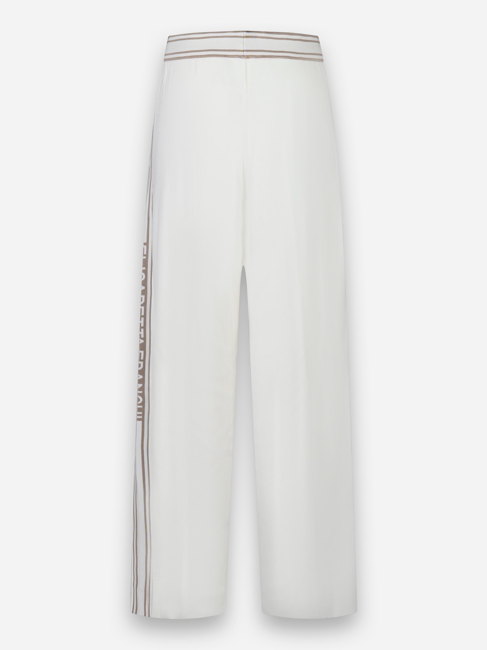 Pantaloni in viscosa con bande a contrasto Bianco