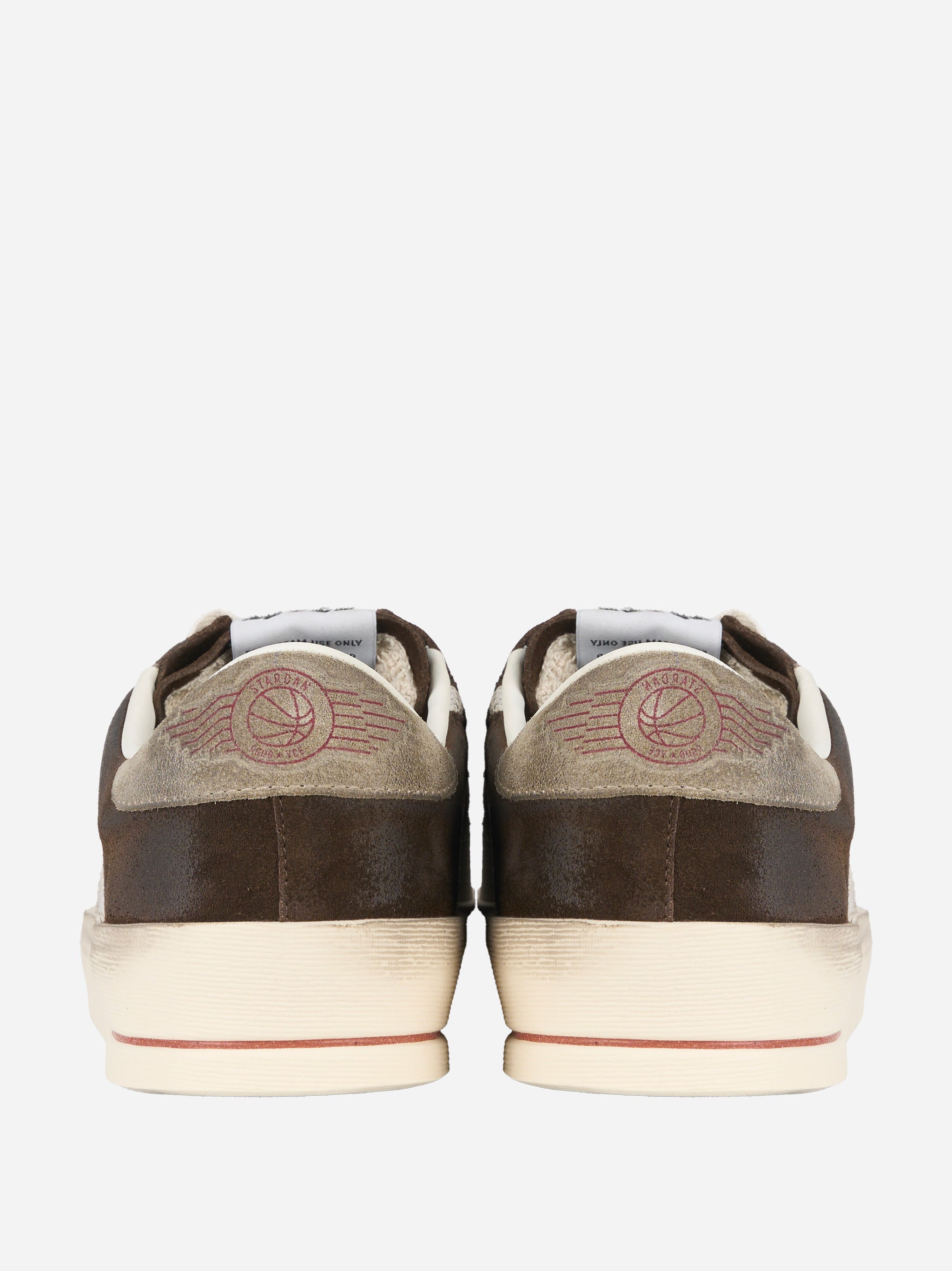 Sneakers Stardan in suede con inserto in rete e stella a contrasto Marrone