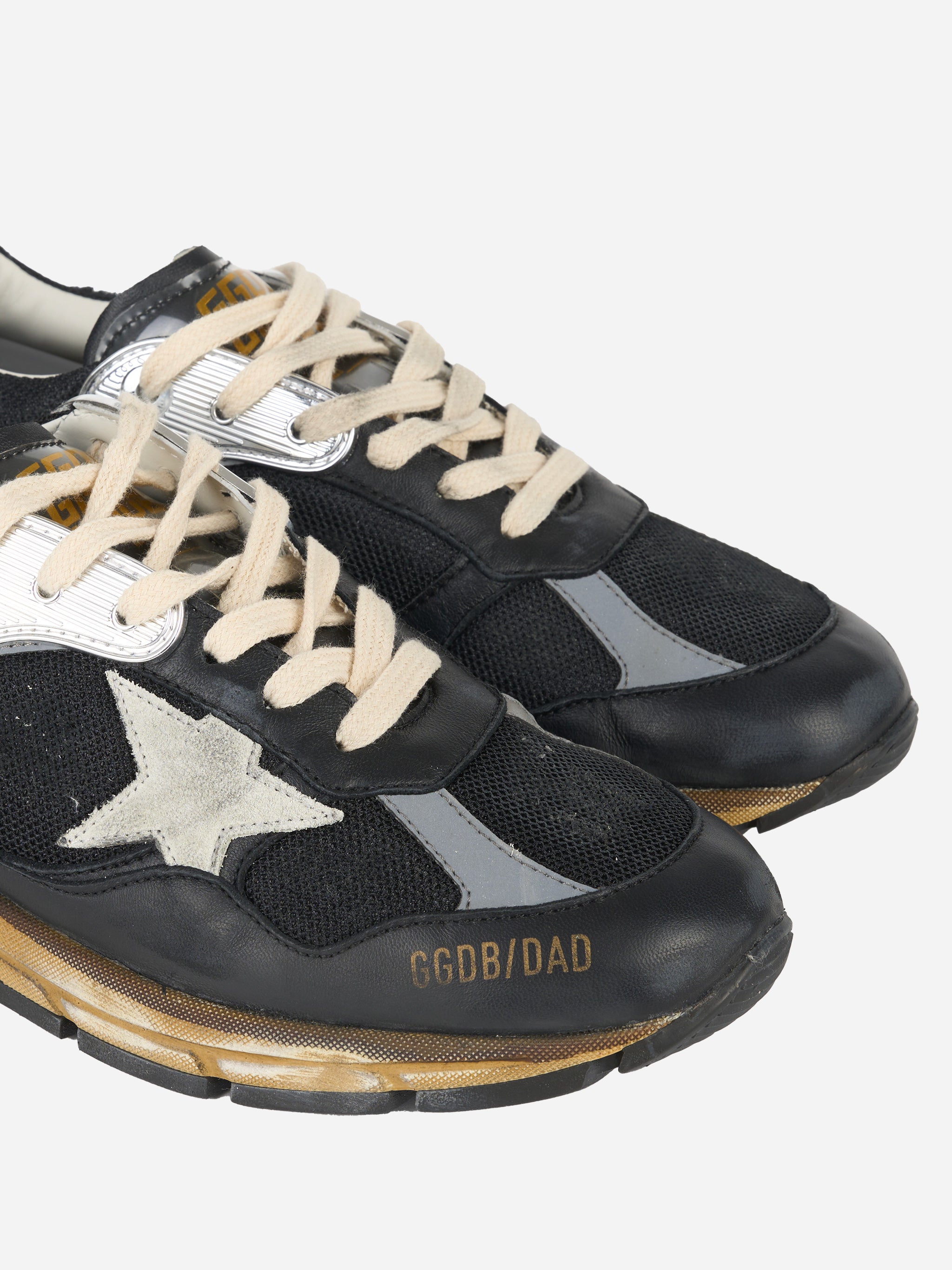 Sneakers Dad-Star Uomo in rete e nappa nere con stella color ghiaccio Nero