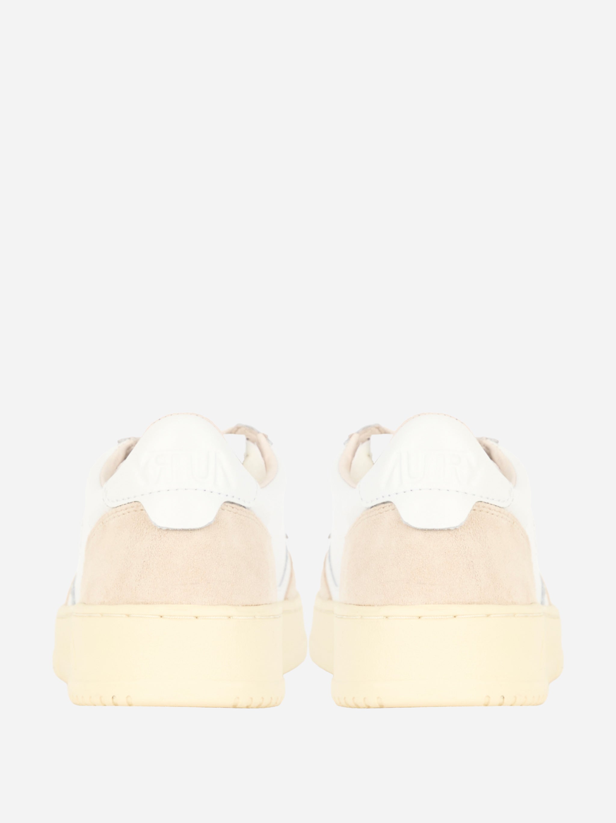 SNEAKERS MEDALIST LOW IN PELLE E SUEDE BIANCA CON TALLONCINO COLOR Bianco