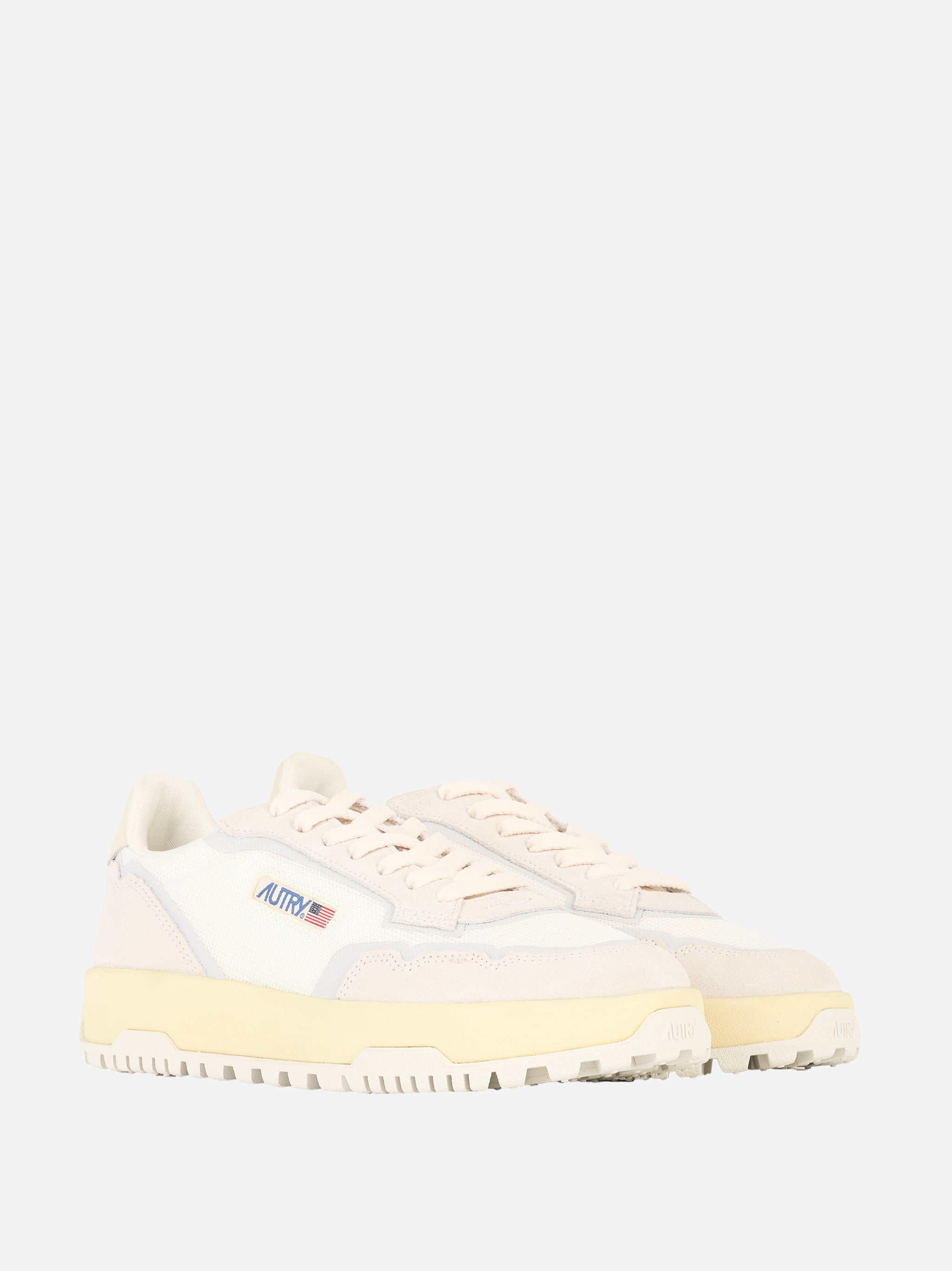SNEAKERS WILDPACE LOW IN MESH E SUEDE COLORE Bianco