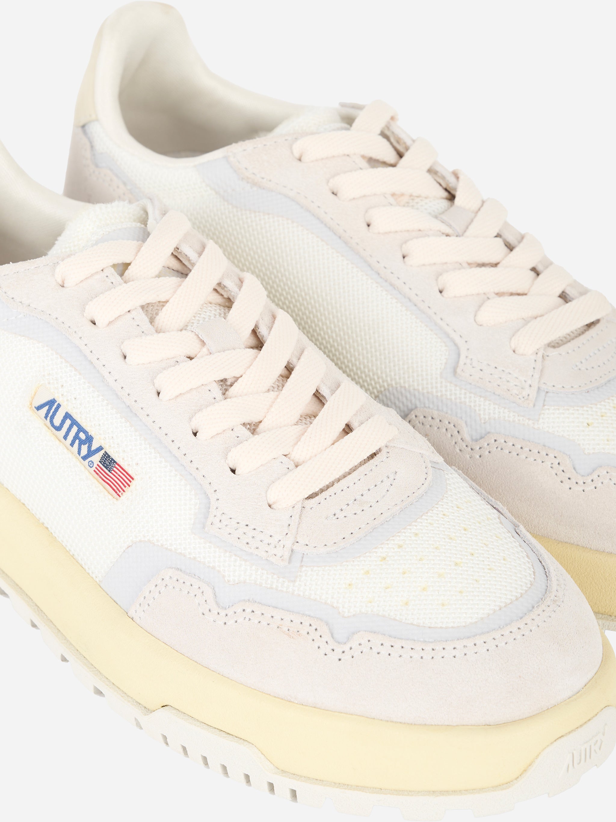 SNEAKERS WILDPACE LOW IN MESH E SUEDE COLORE Bianco