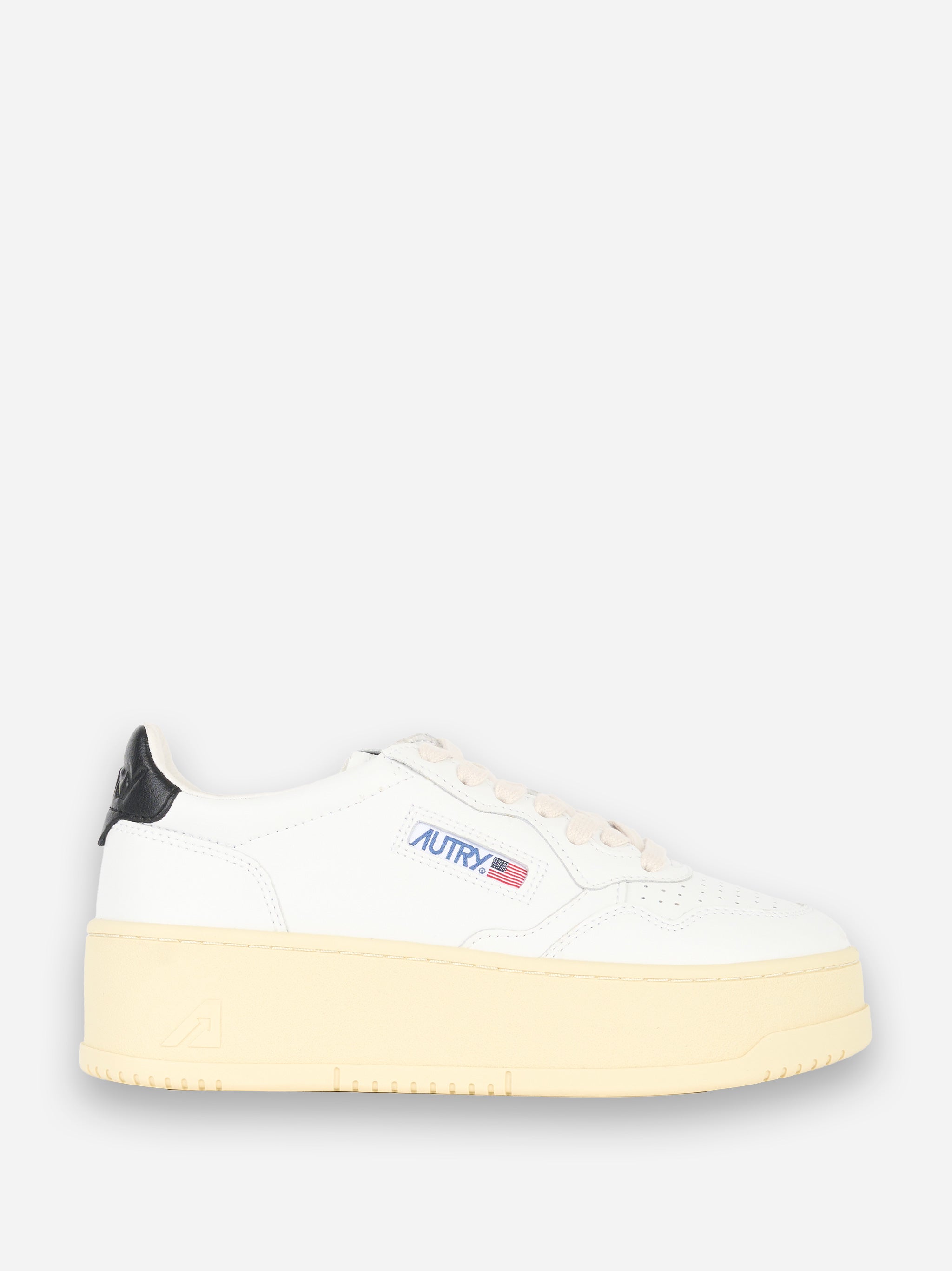 SNEAKERS MEDALIST PLATFORM IN PELLE COLORE BIANCO E Nero