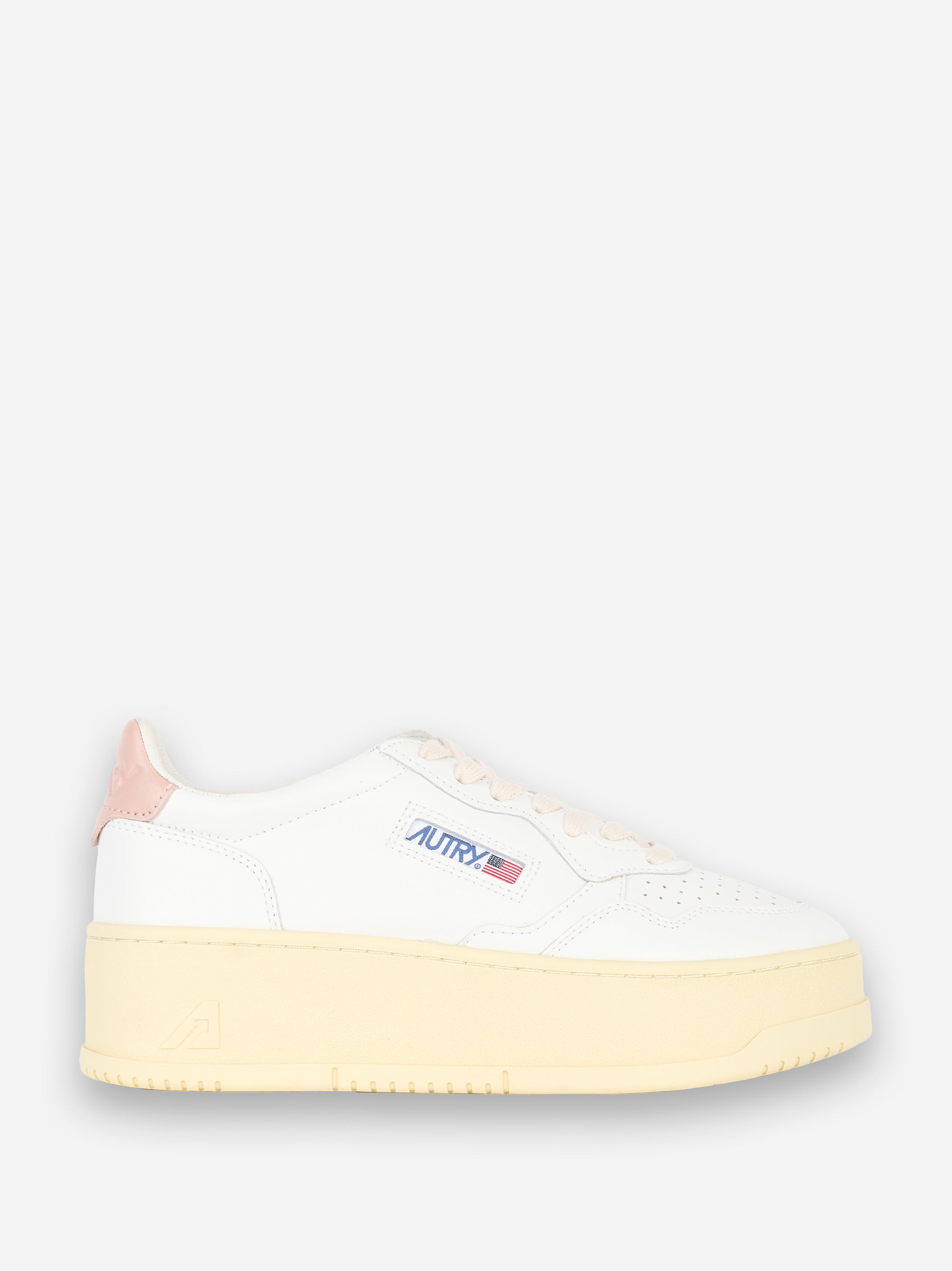 SNEAKERS MEDALIST PLATFORM IN PELLE COLORE BIANCO E Rosa