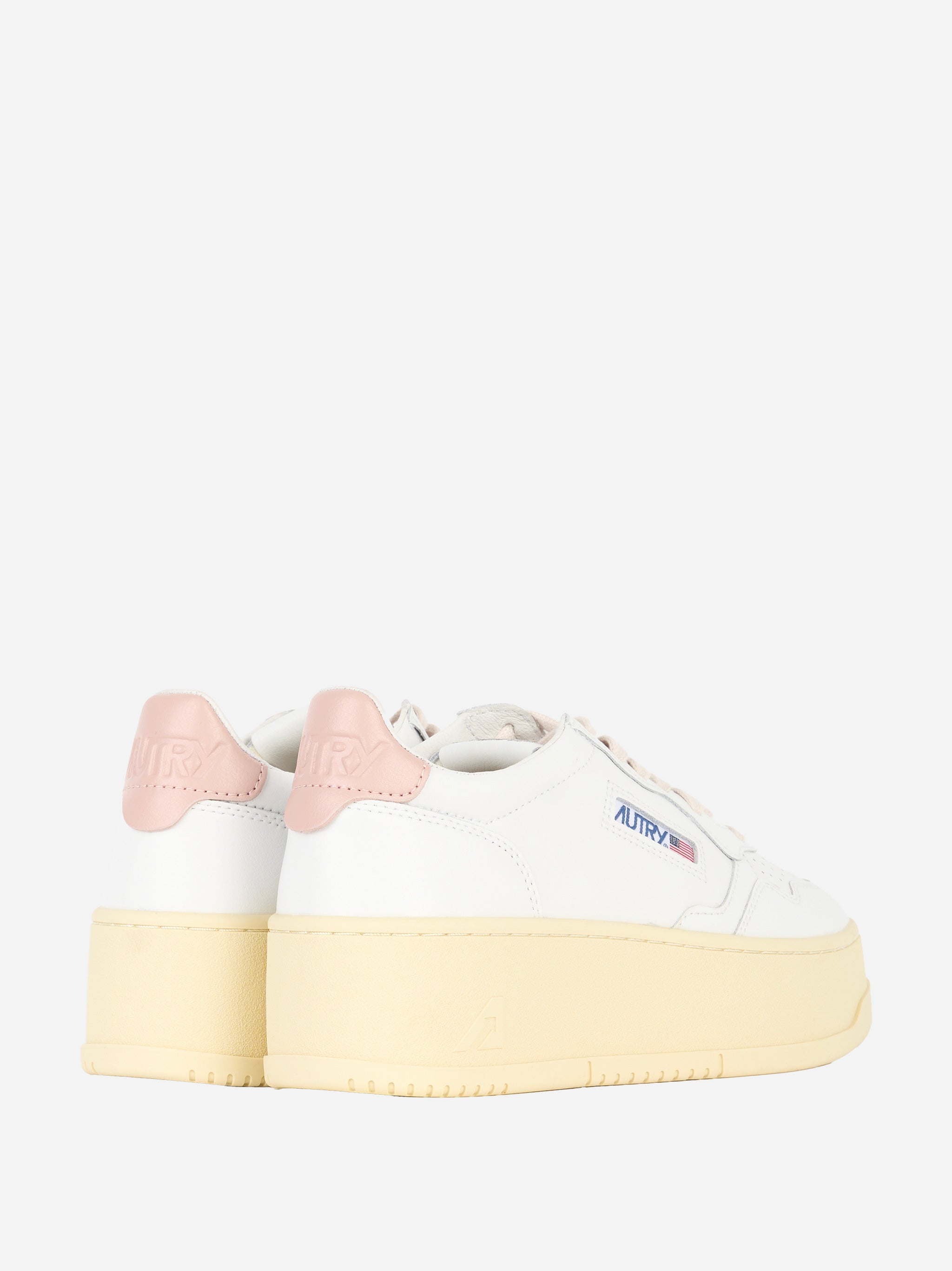 SNEAKERS MEDALIST PLATFORM IN PELLE COLORE BIANCO E Rosa
