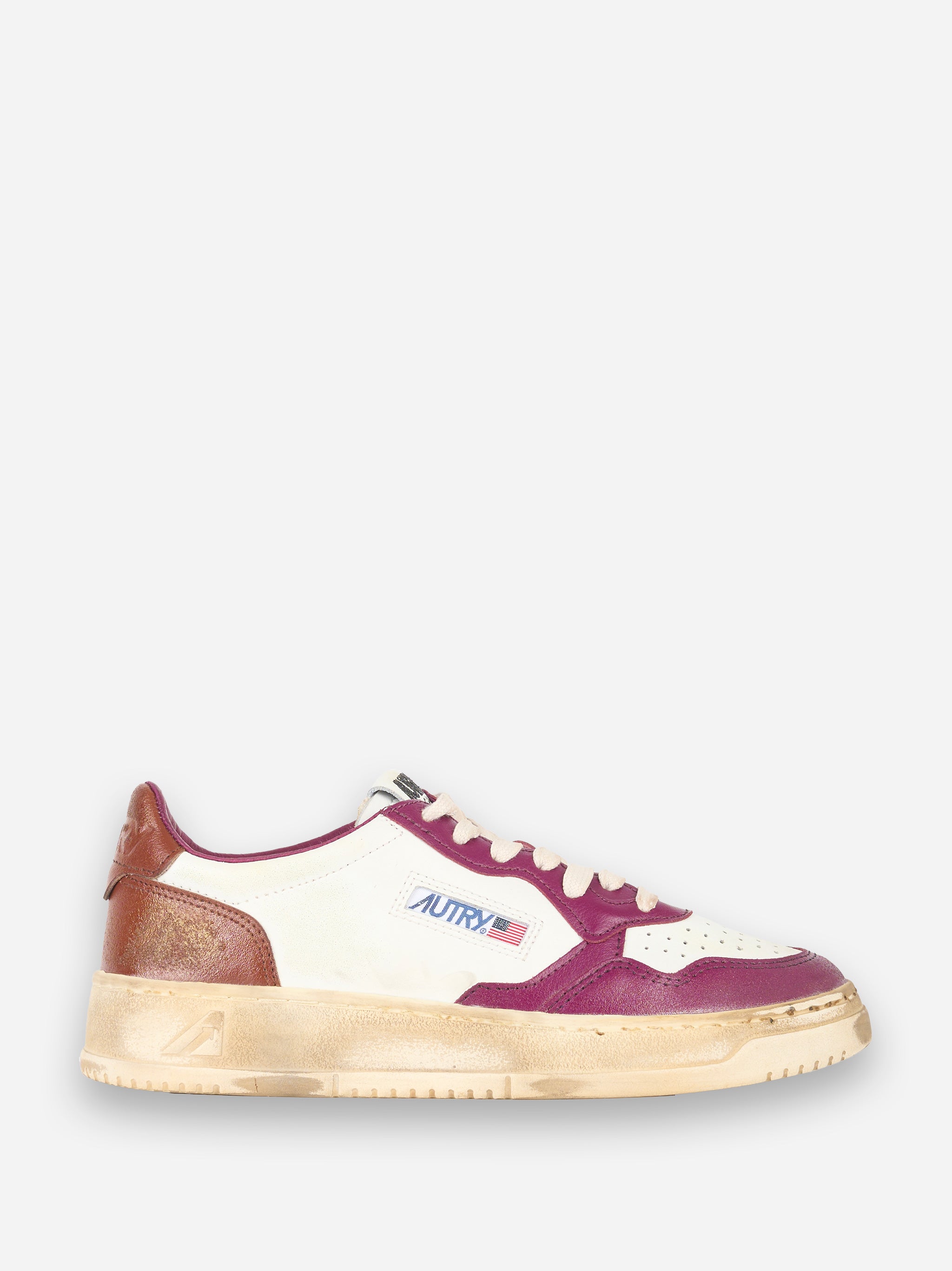 SNEAKERS MEDALIST LOW SUPER VINTAGE IN PELLE BIANCA e Bordeaux