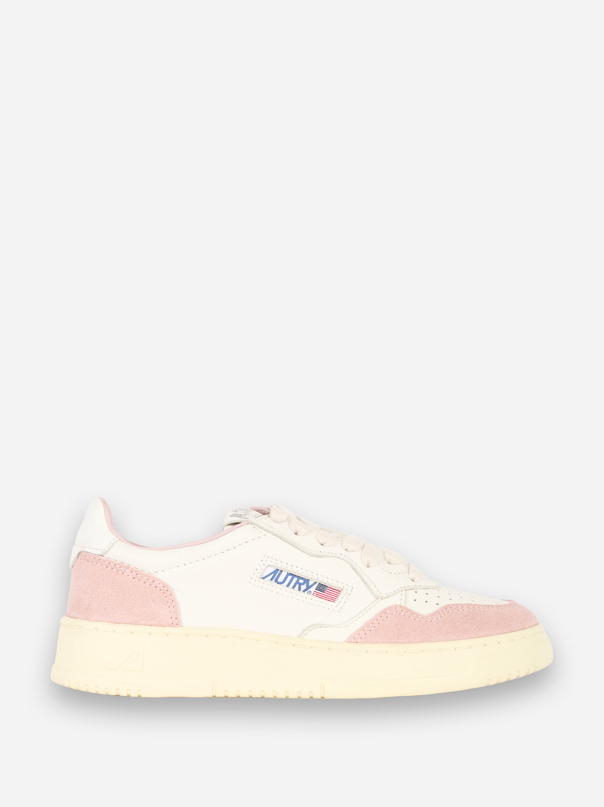 SNEAKERS MEDALIST LOW IN PELLE E SUEDE COLORE BIANCO E Rosa