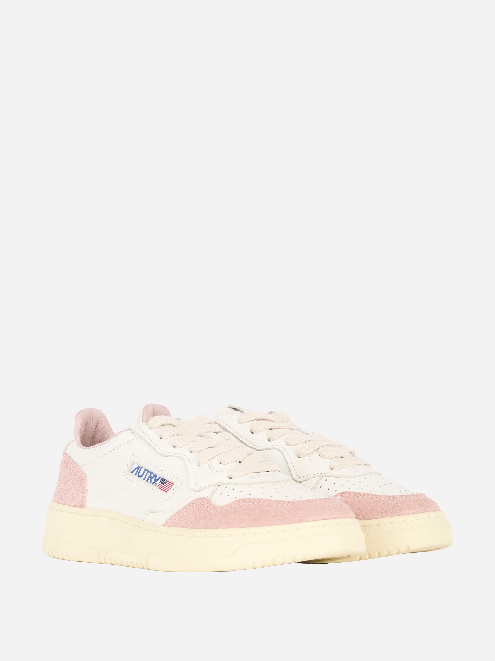 SNEAKERS MEDALIST LOW IN PELLE E SUEDE COLORE BIANCO E Rosa